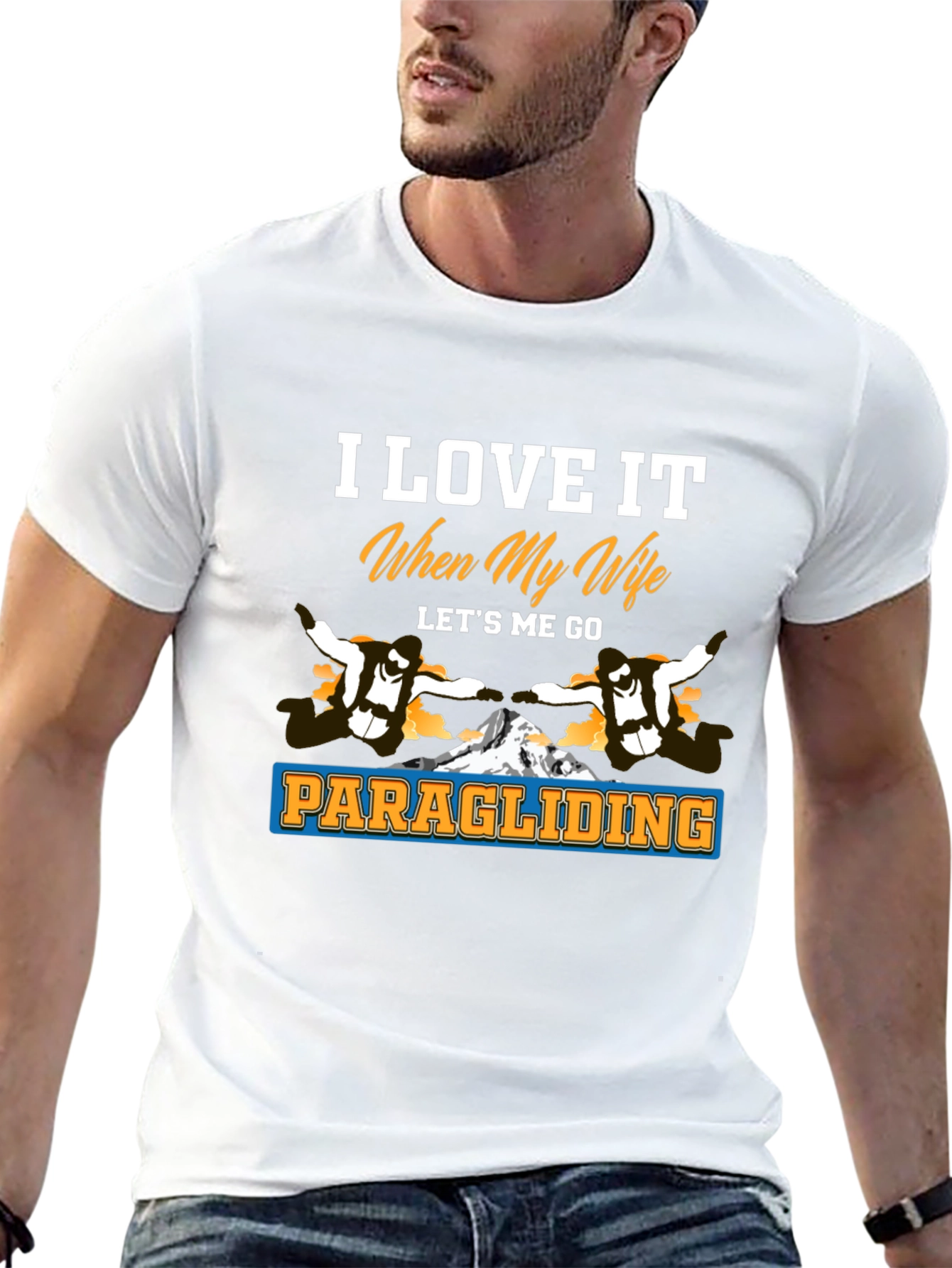 Black Paragliding T-Shirt: I Love It When My Wife Lets Me Go view 13