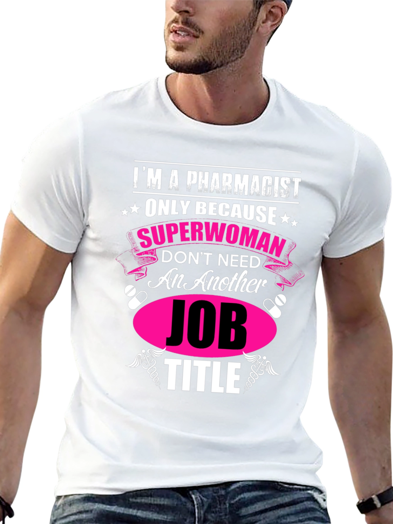 Black Pharmacist Superwoman Novelty Graphic Tee view 13