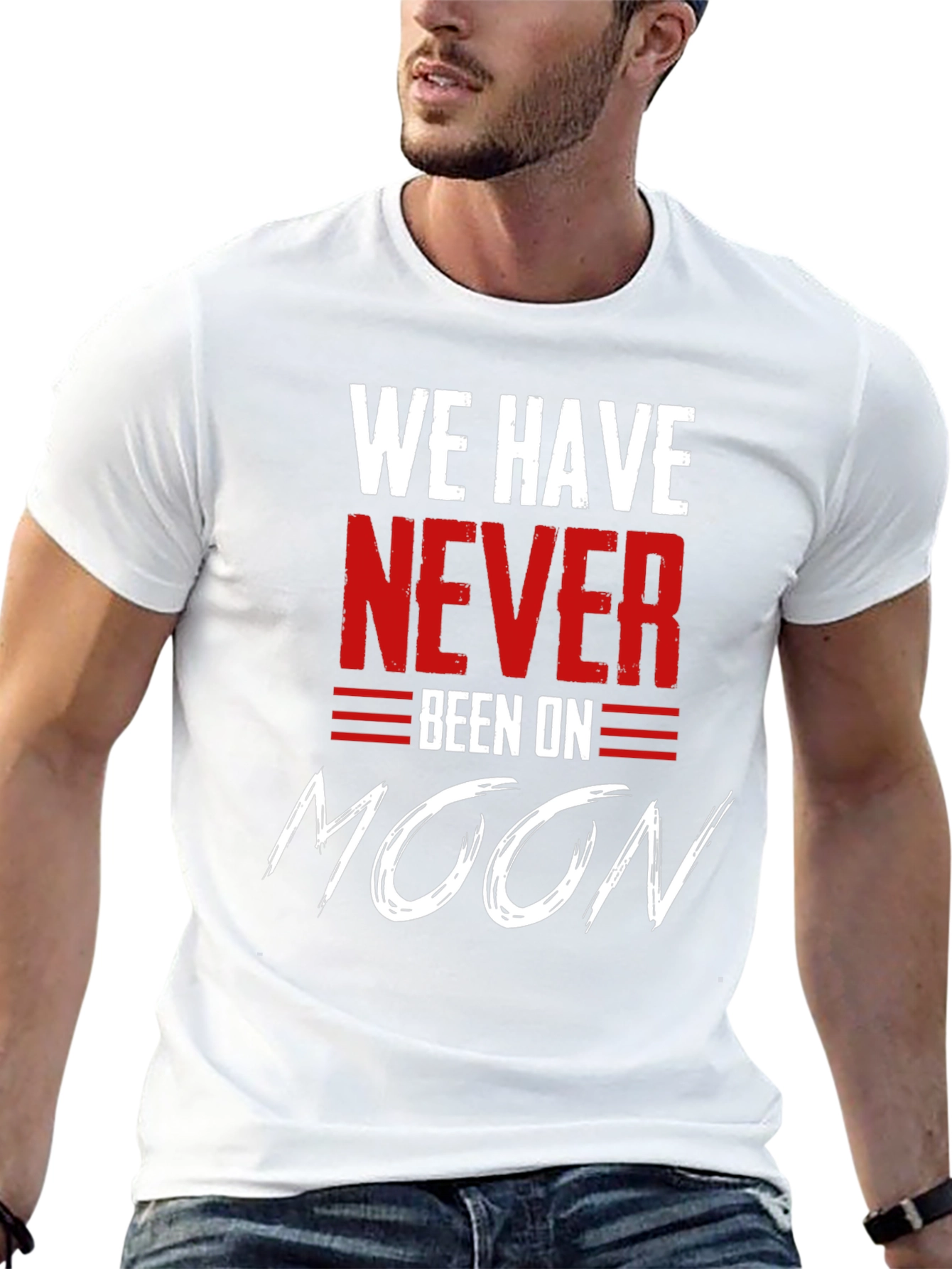 Black We Have Never Been On Moon T-Shirt view 13