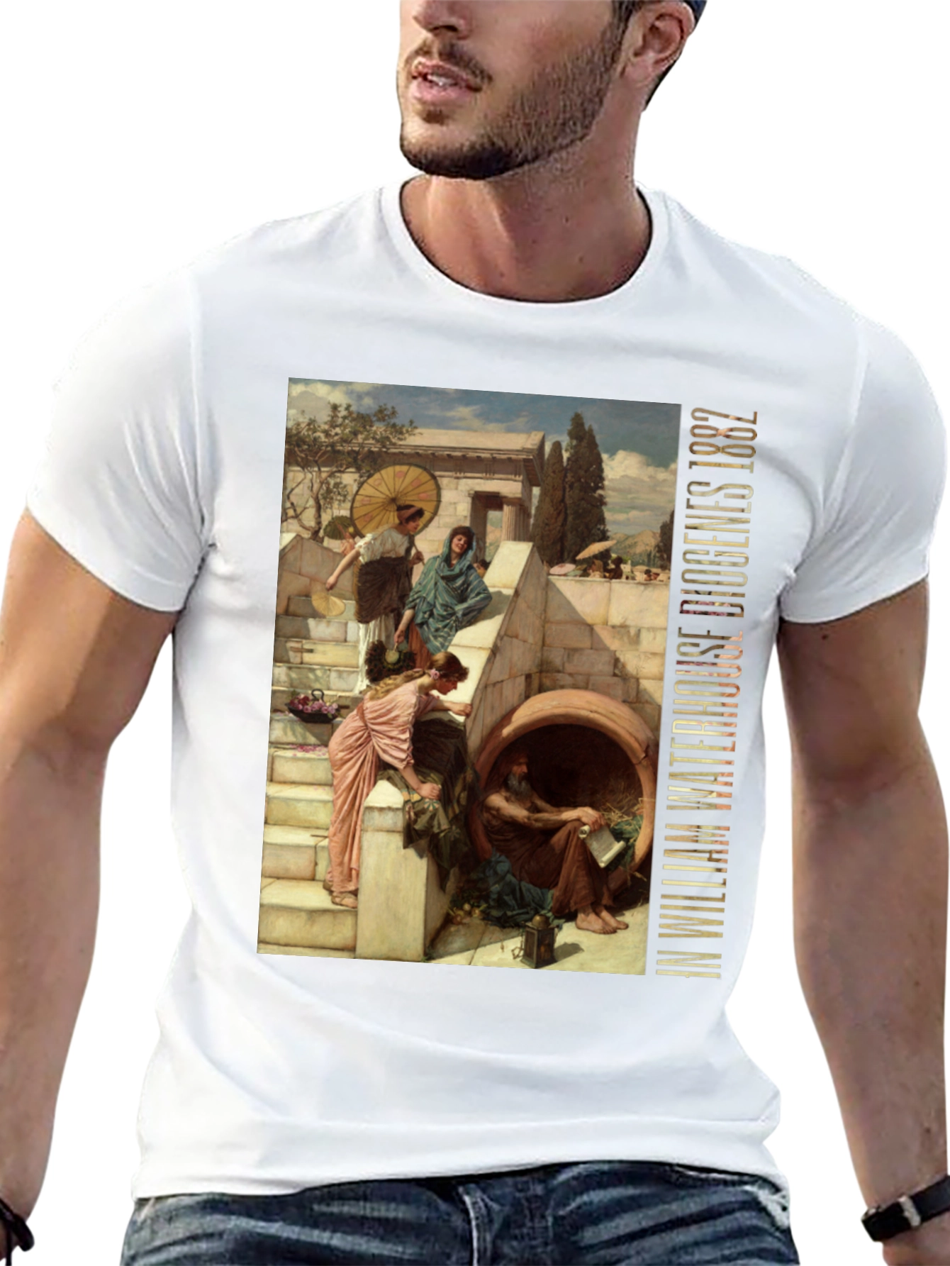 Black Diogenes Waterhouse 1882 T-Shirt view 13