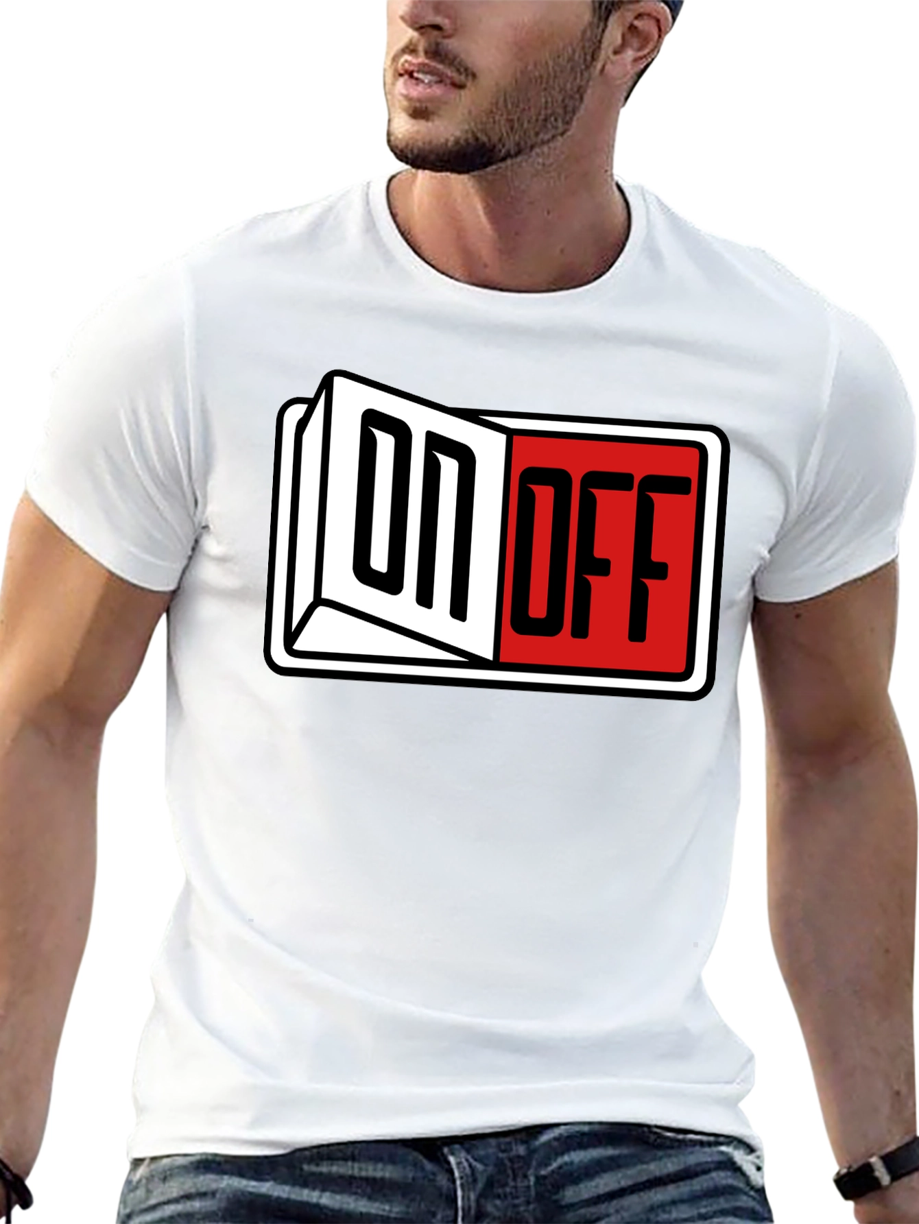 Black On Off Graphic T-Shirt view 13