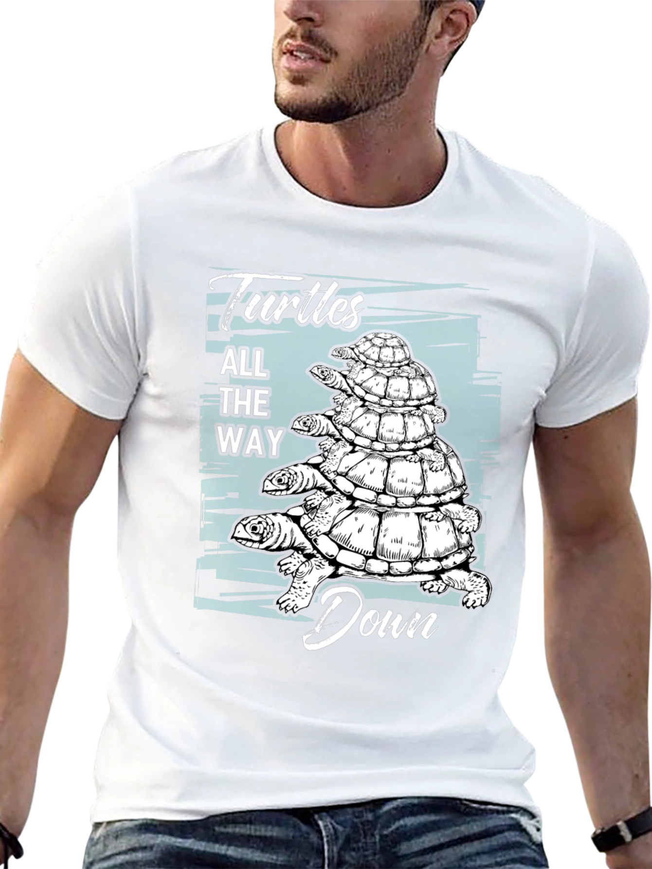 Black Turtles All The Way Down Graphic T-Shirt view 13