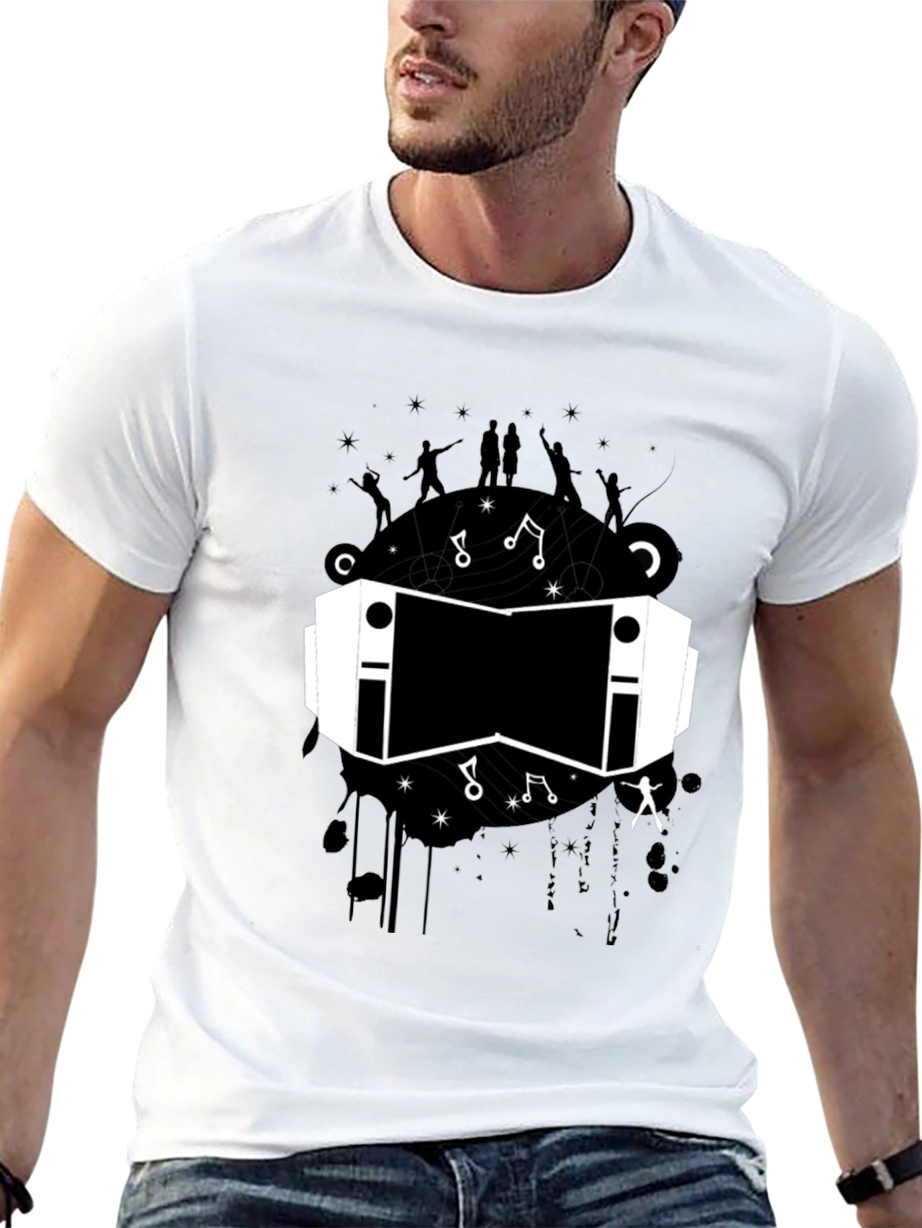 Black VR Headset Graphic Tee - Unisex Black T-Shirt view 13