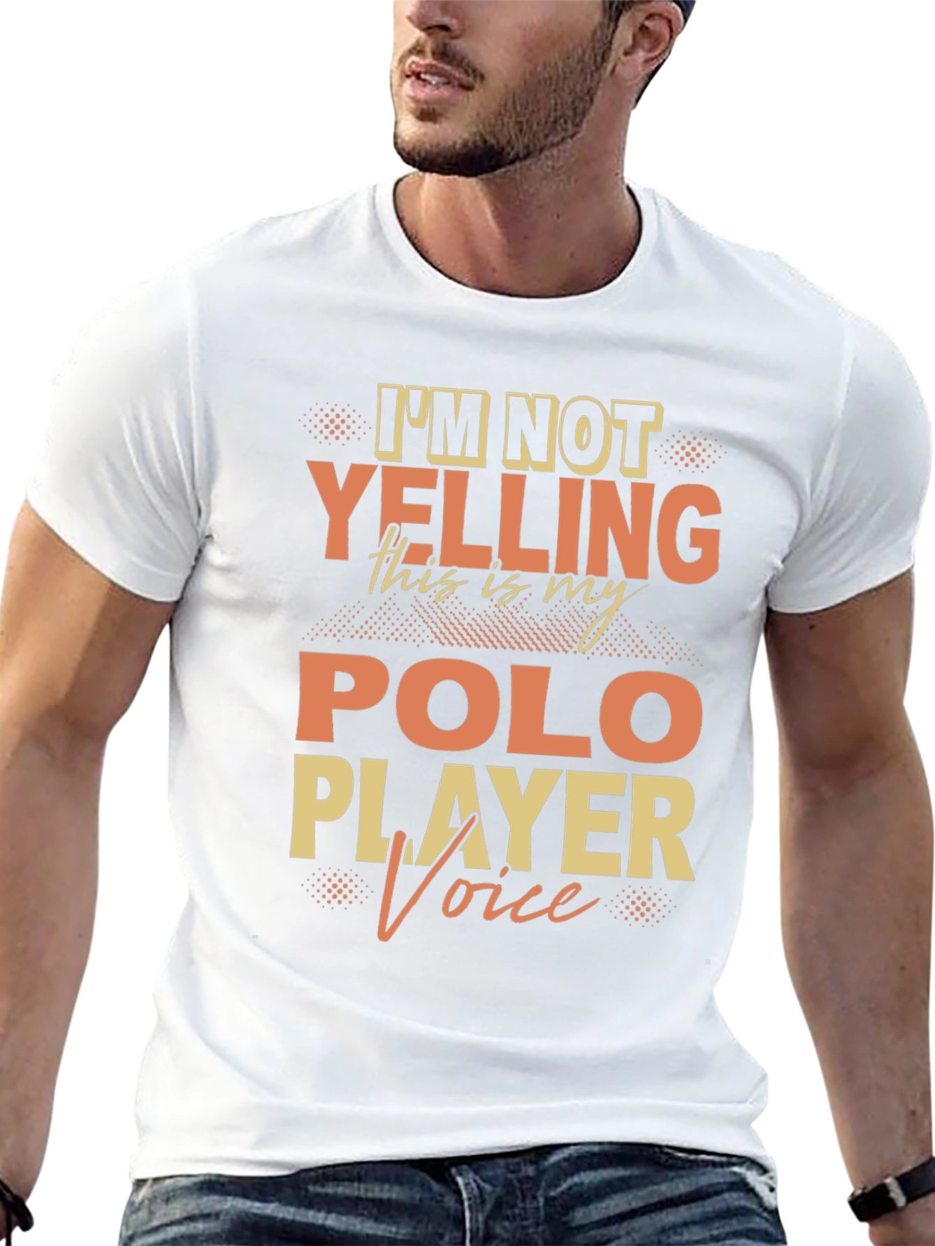 Black Polo Player Voice T-Shirt Funny Polo Tee view 13