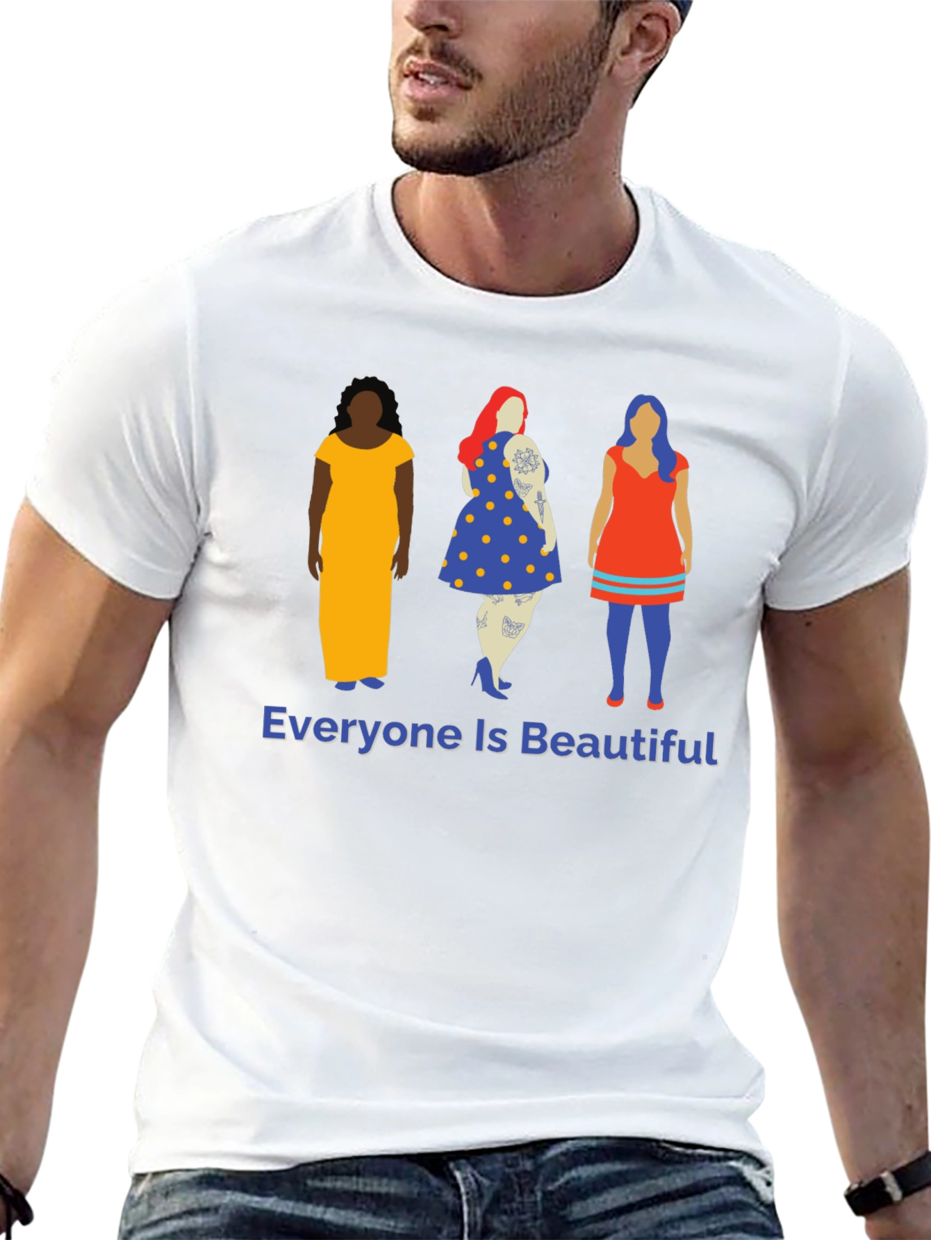 Black Everyone Is Beautiful Graphic Tee view 13