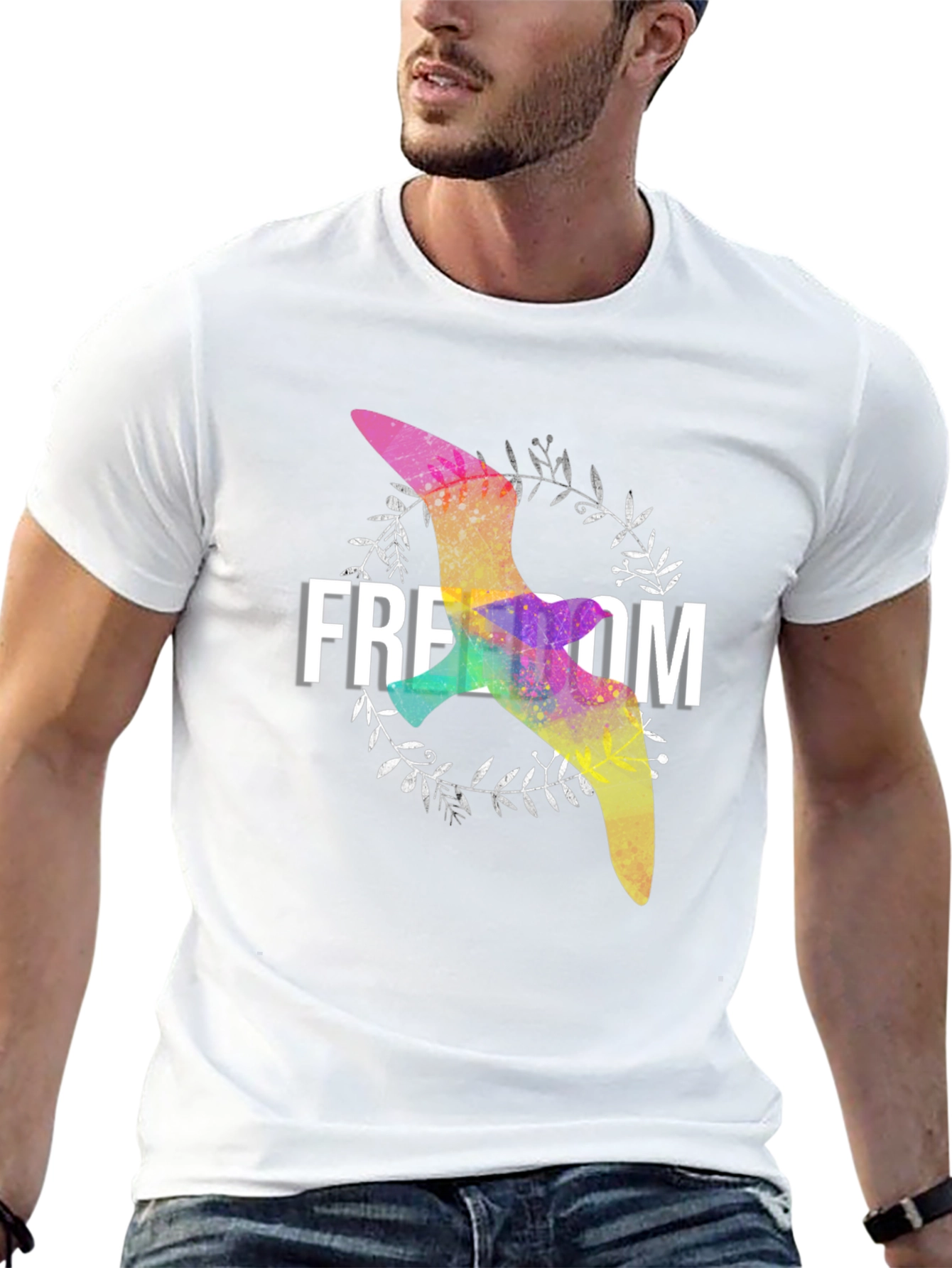 Black Freedom Bird Graphic Tee - Stylish Unisex Shirt view 13