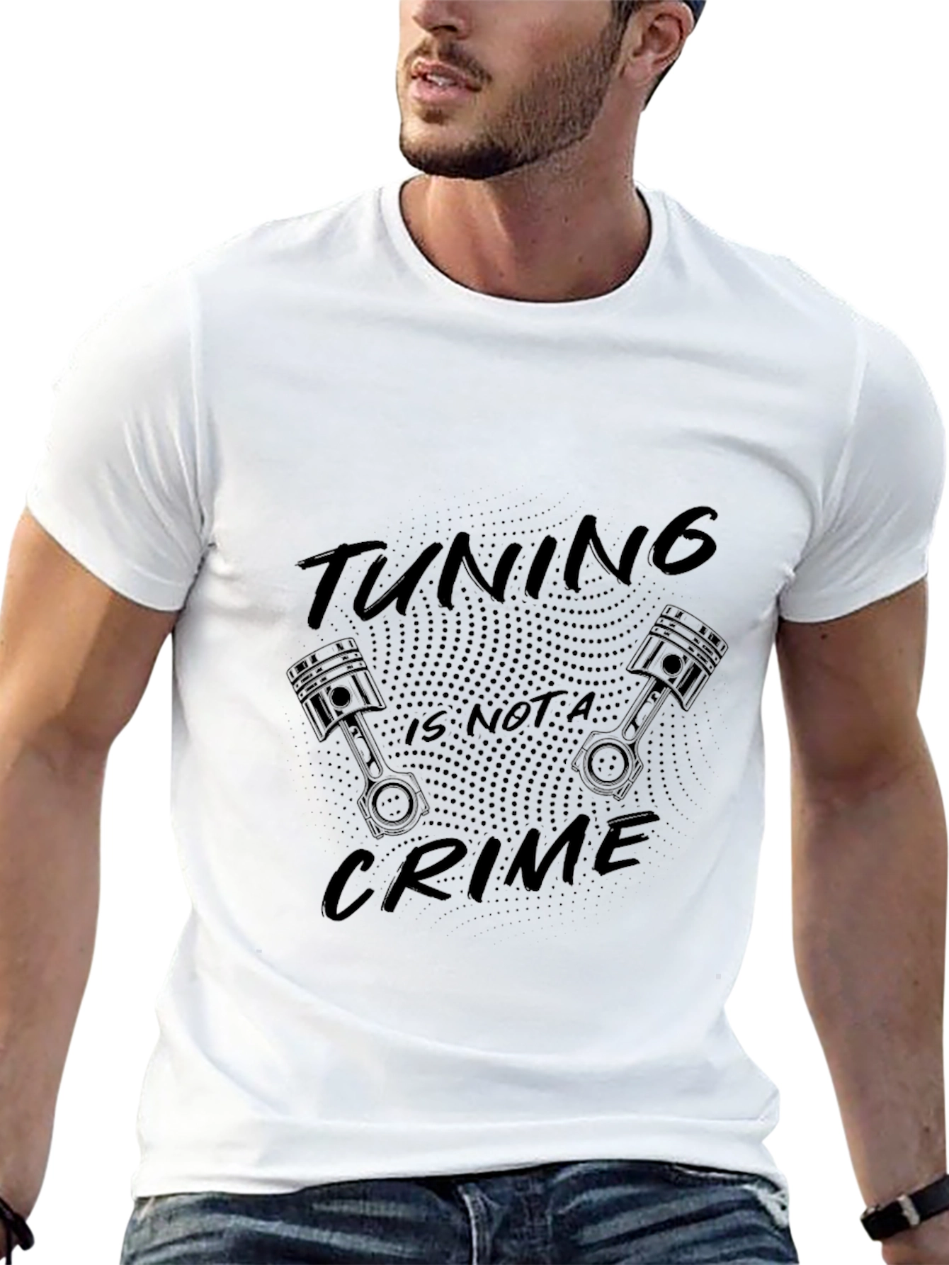 Black Tuning is not a Crime Black T-Shirt view 13