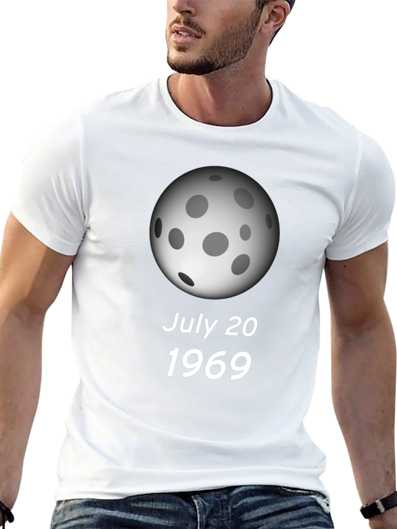 Black July 20 1969 Moon Landing Black T-Shirt view 13