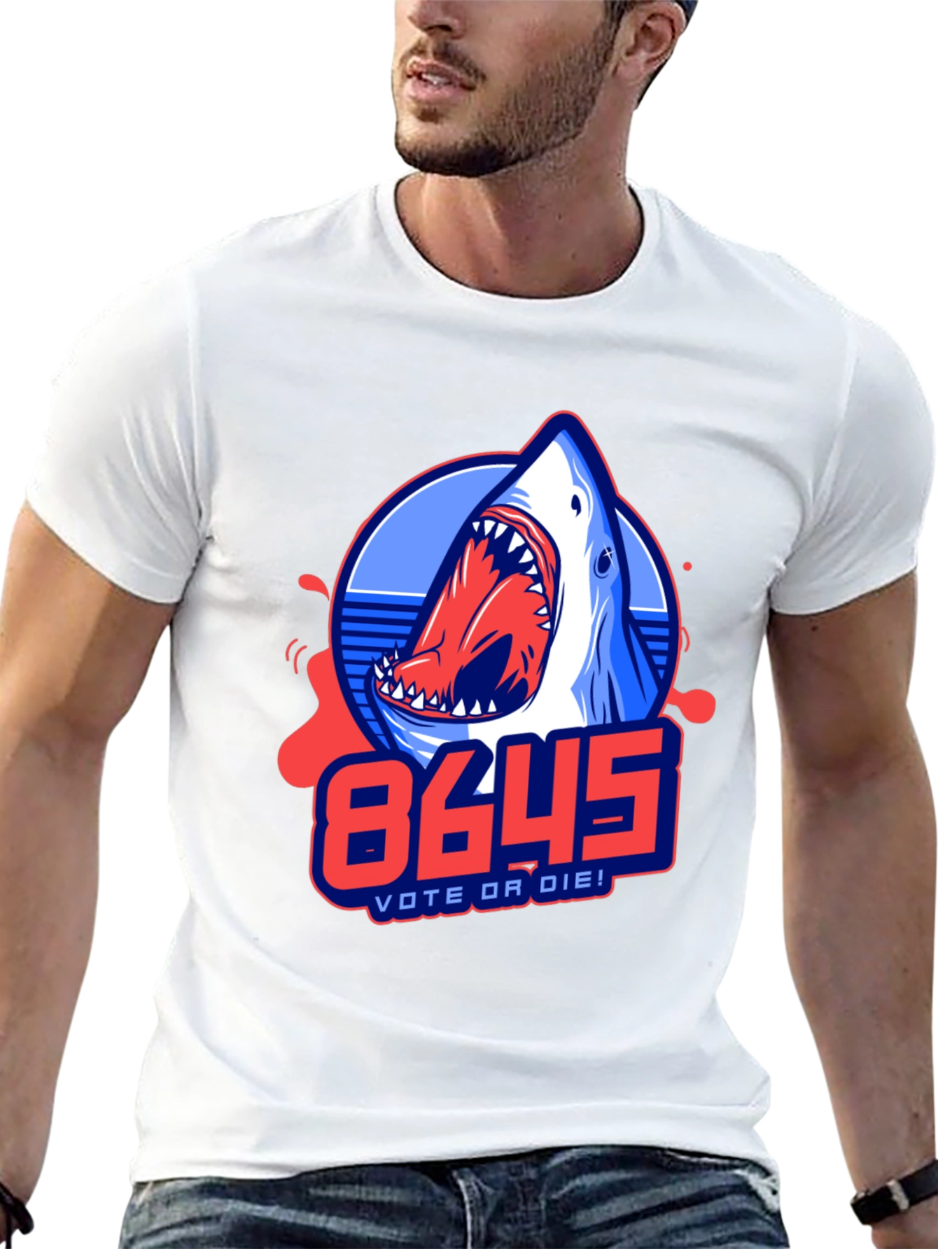 8645 Vote or Die Shark Graphic Tee - 13