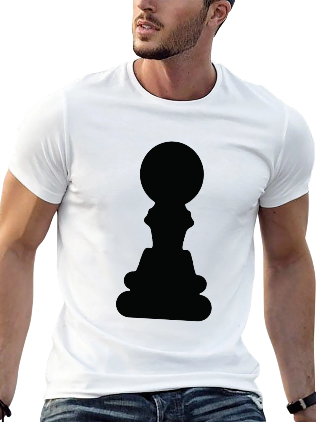 Black Chess Piece Graphic T-Shirt - Black Cotton Tee view 13