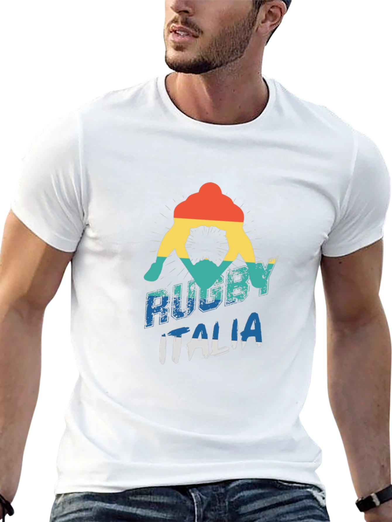 Black Rugby Italia Graphic Tee - Retro Style view 13