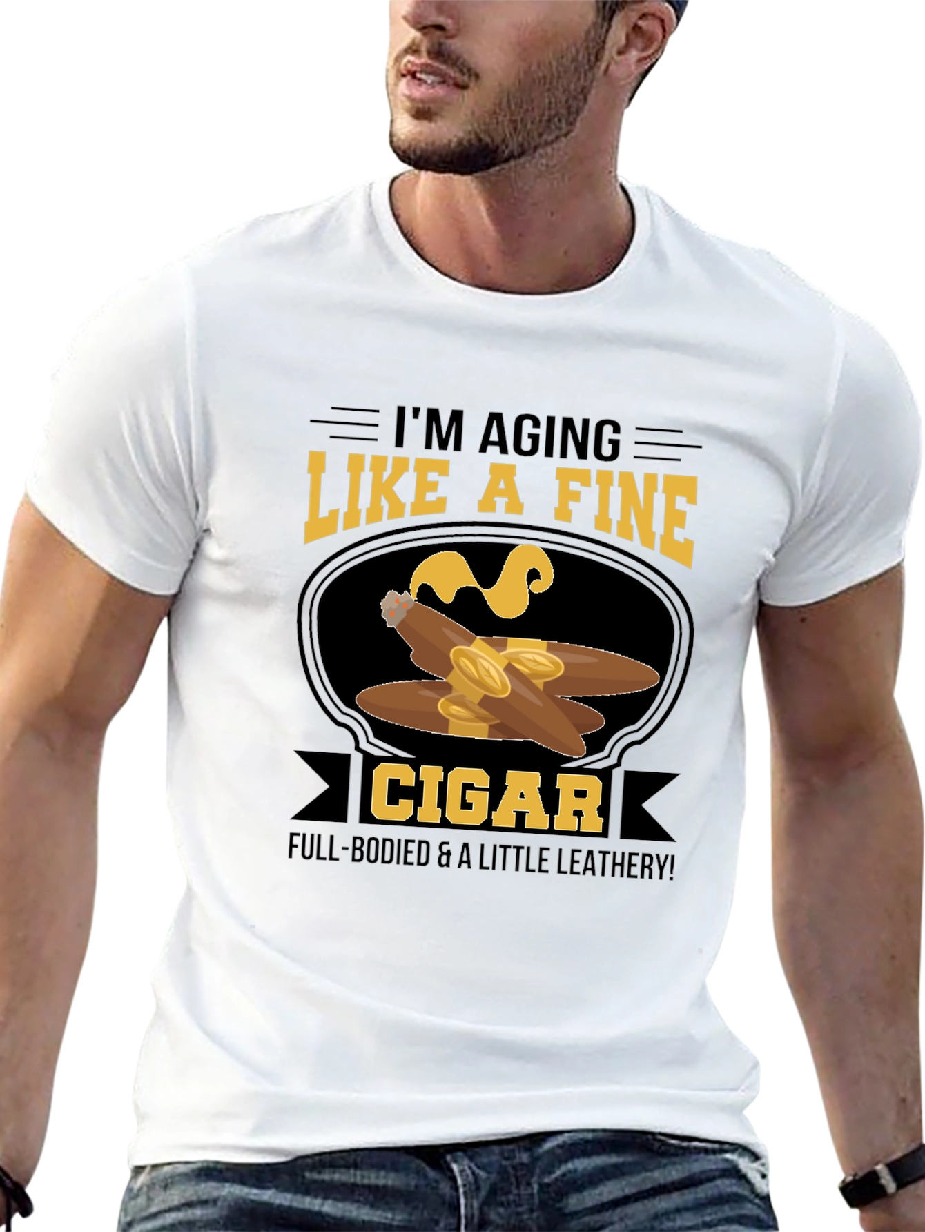 Black Aging Like a Fine Cigar T-Shirt view 13
