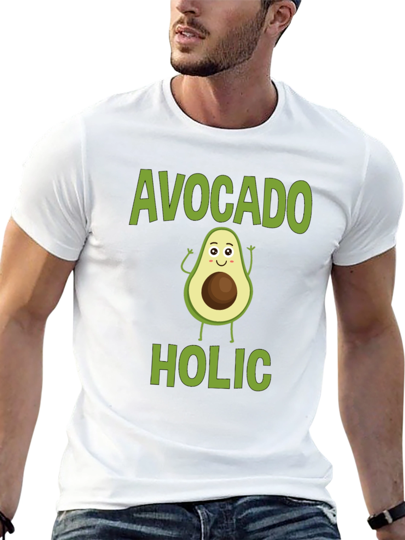 Black Avocado-holic Graphic Tee - Black Cotton T-Shirt view 13