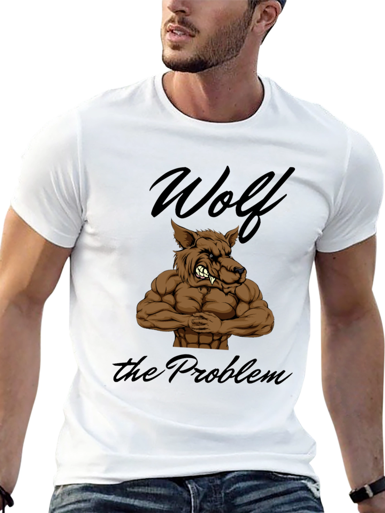 Black Wolf The Problem Graphic T-Shirt - Men's Black Tee view 13
