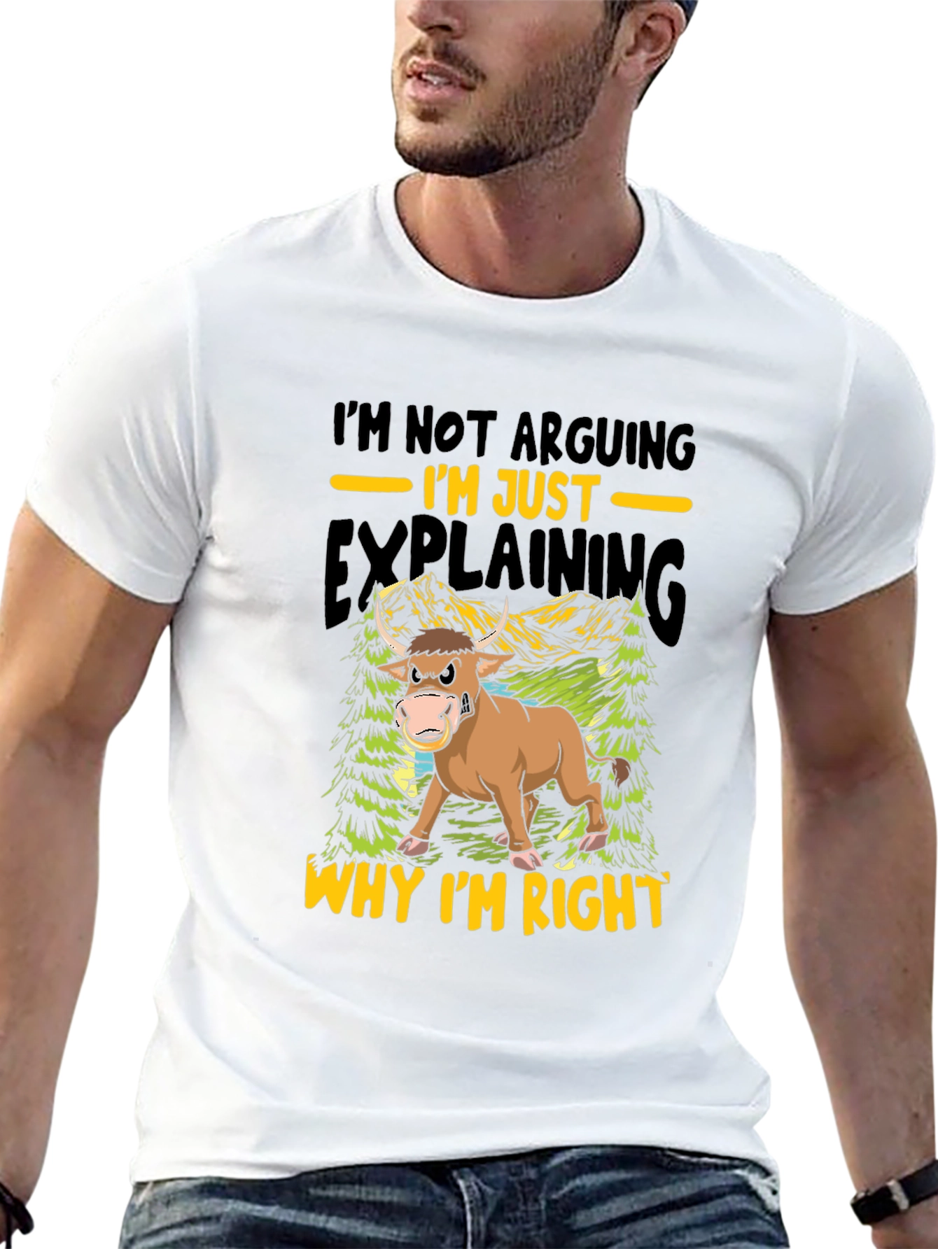 Black Funny Bull T-Shirt - I'm Not Arguing, I'm Just Explaining! view 13