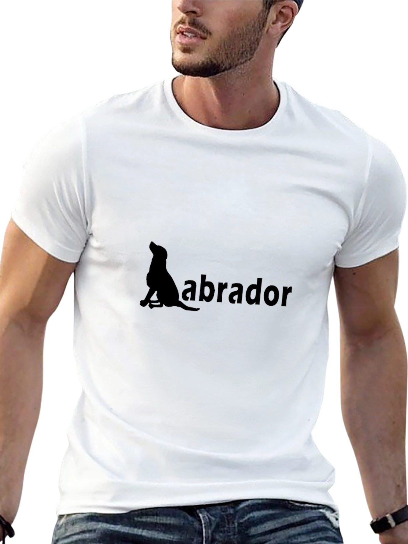 Black Labrador Dog Graphic Print T-Shirt view 13