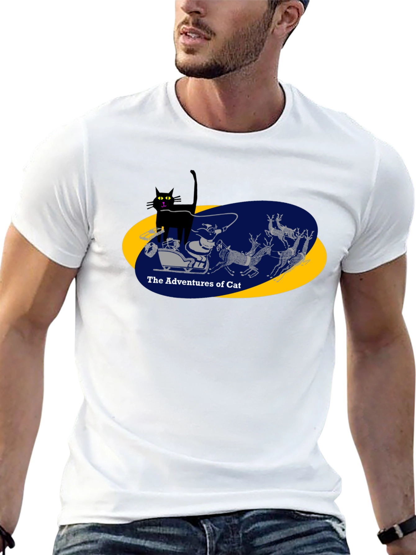 Black Adventures of Cat Graphic Tee - Black view 13