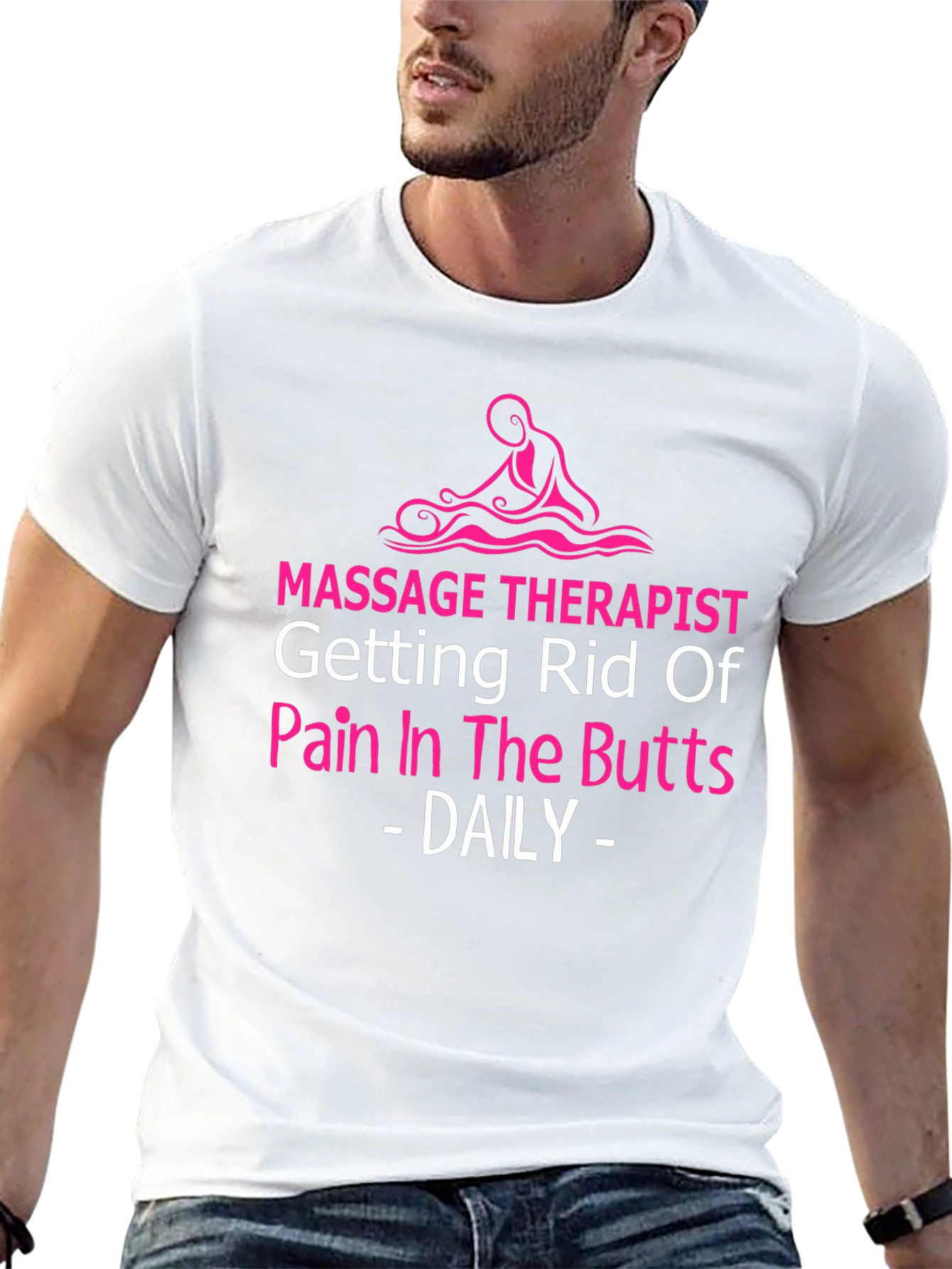 Black Massage Therapist Funny Graphic Tee view 13