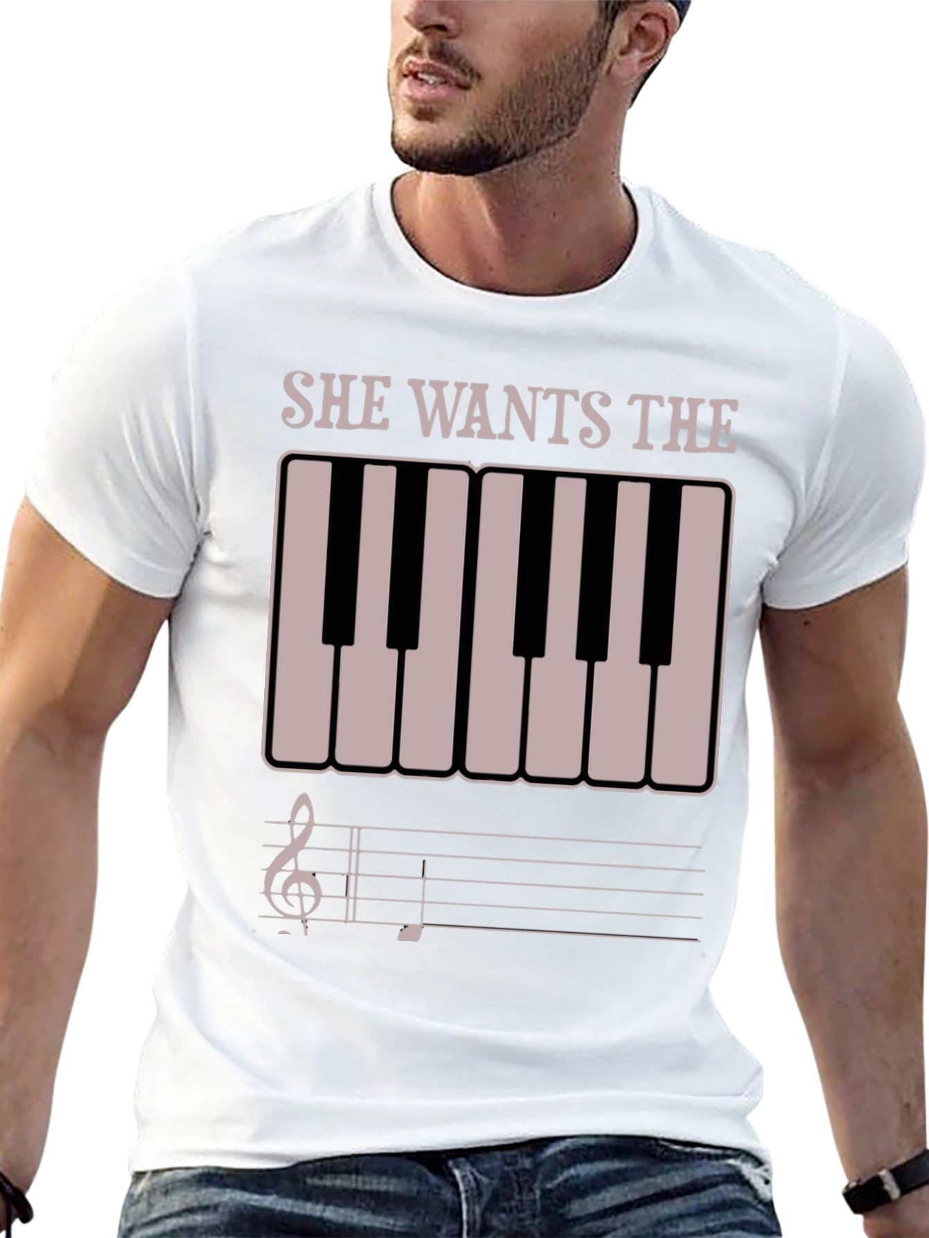 Black She Wants The D Funny Piano T-Shirt view 13