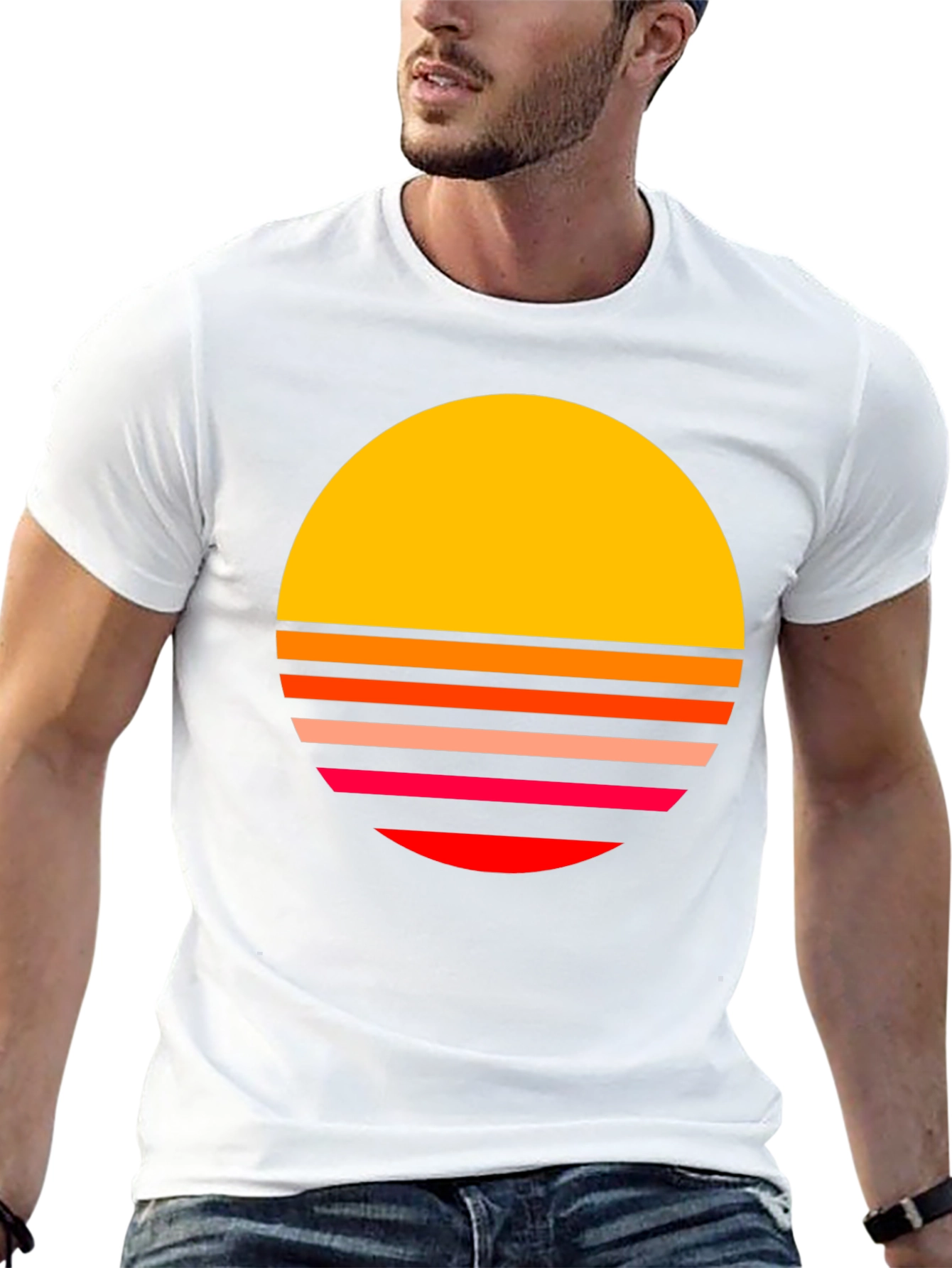 Black Retro Sunset T-Shirt - Vintage Style Graphic Tee view 13