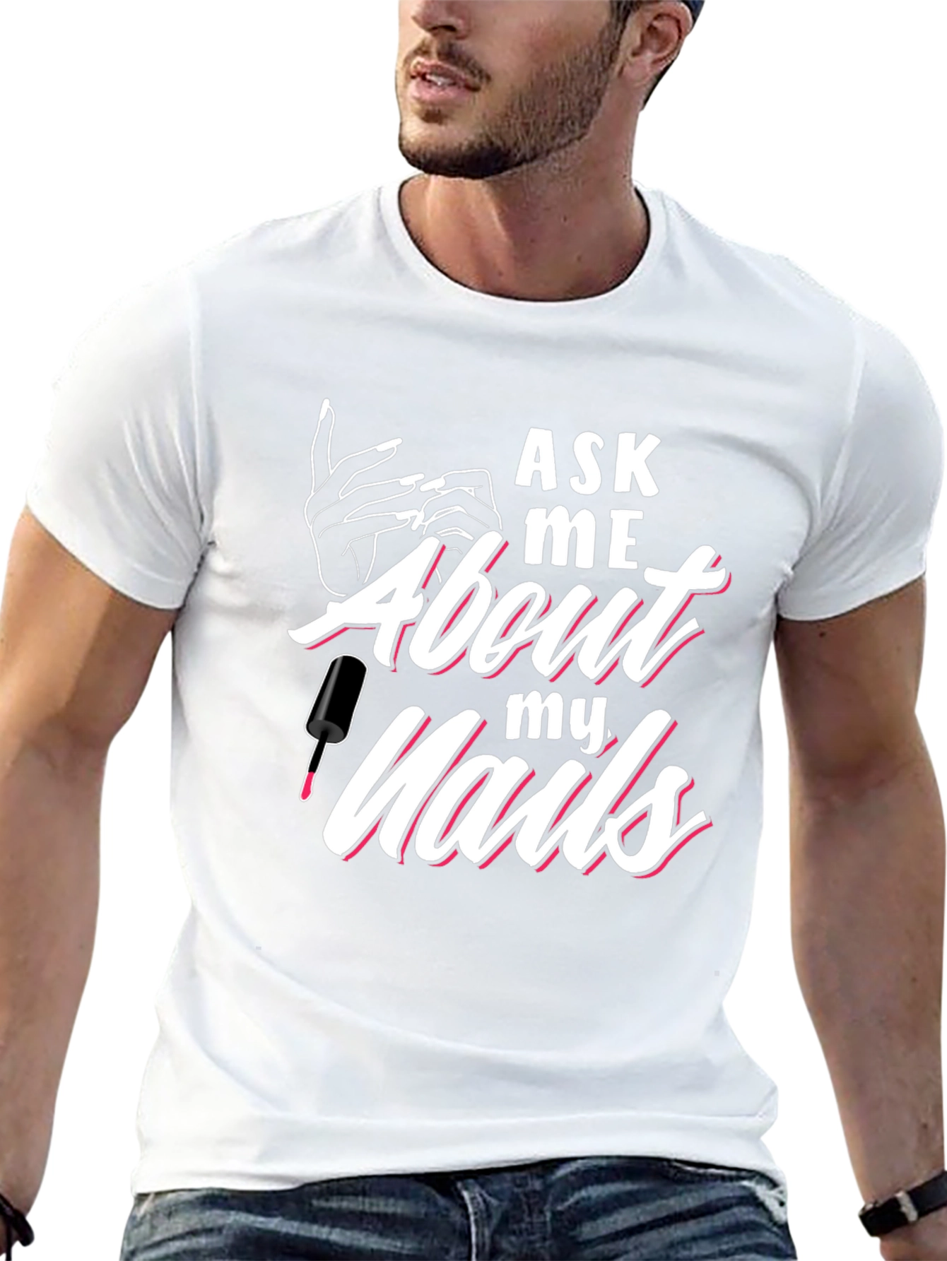 Black Ask Me About My Nails Graphic Tee view 13