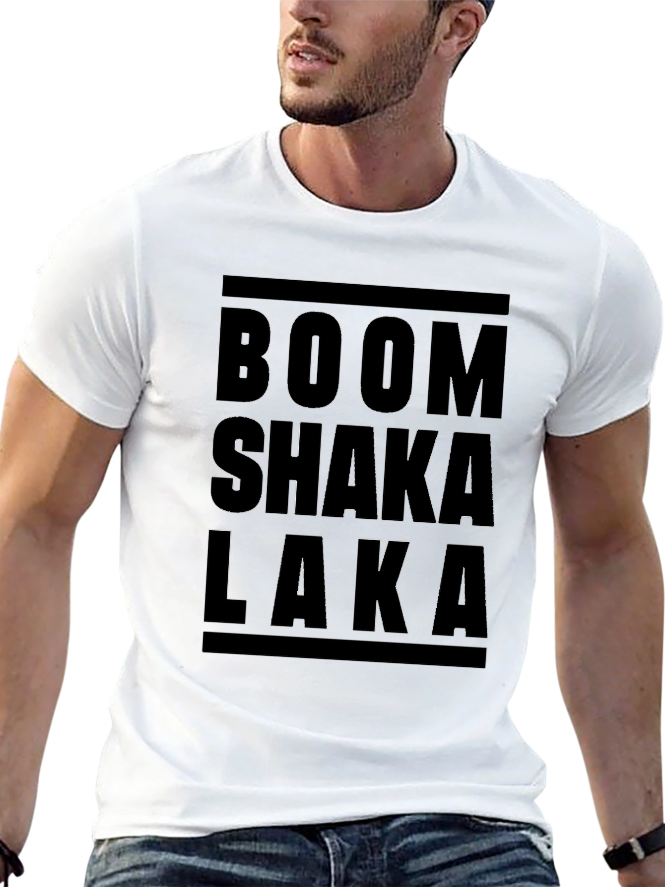 Black Boom Shaka Laka Graphic Tee - Black Casual T-Shirt view 13