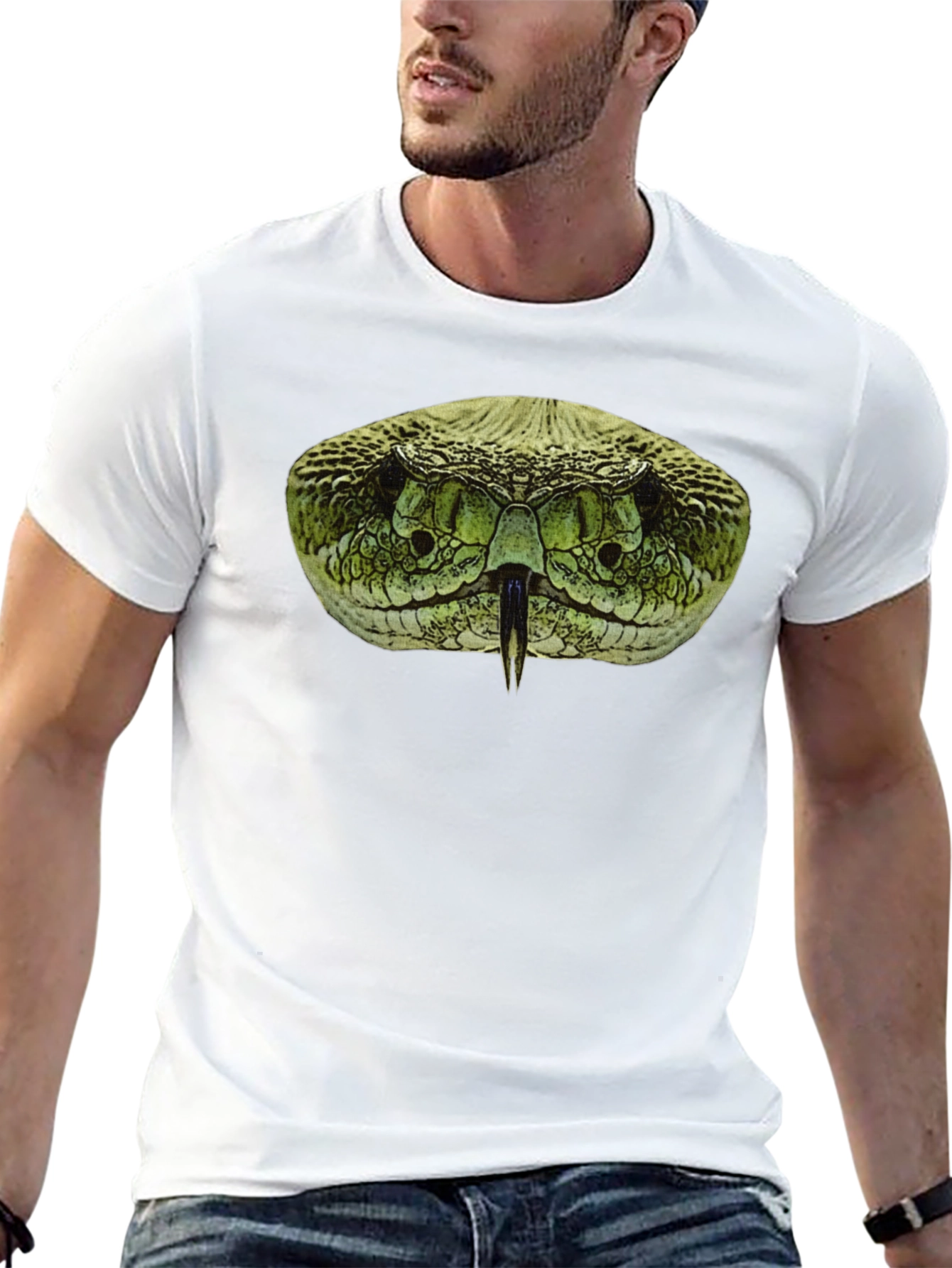 Black Rattlesnake T-Shirt - Bold Snake Head Graphic Tee view 13