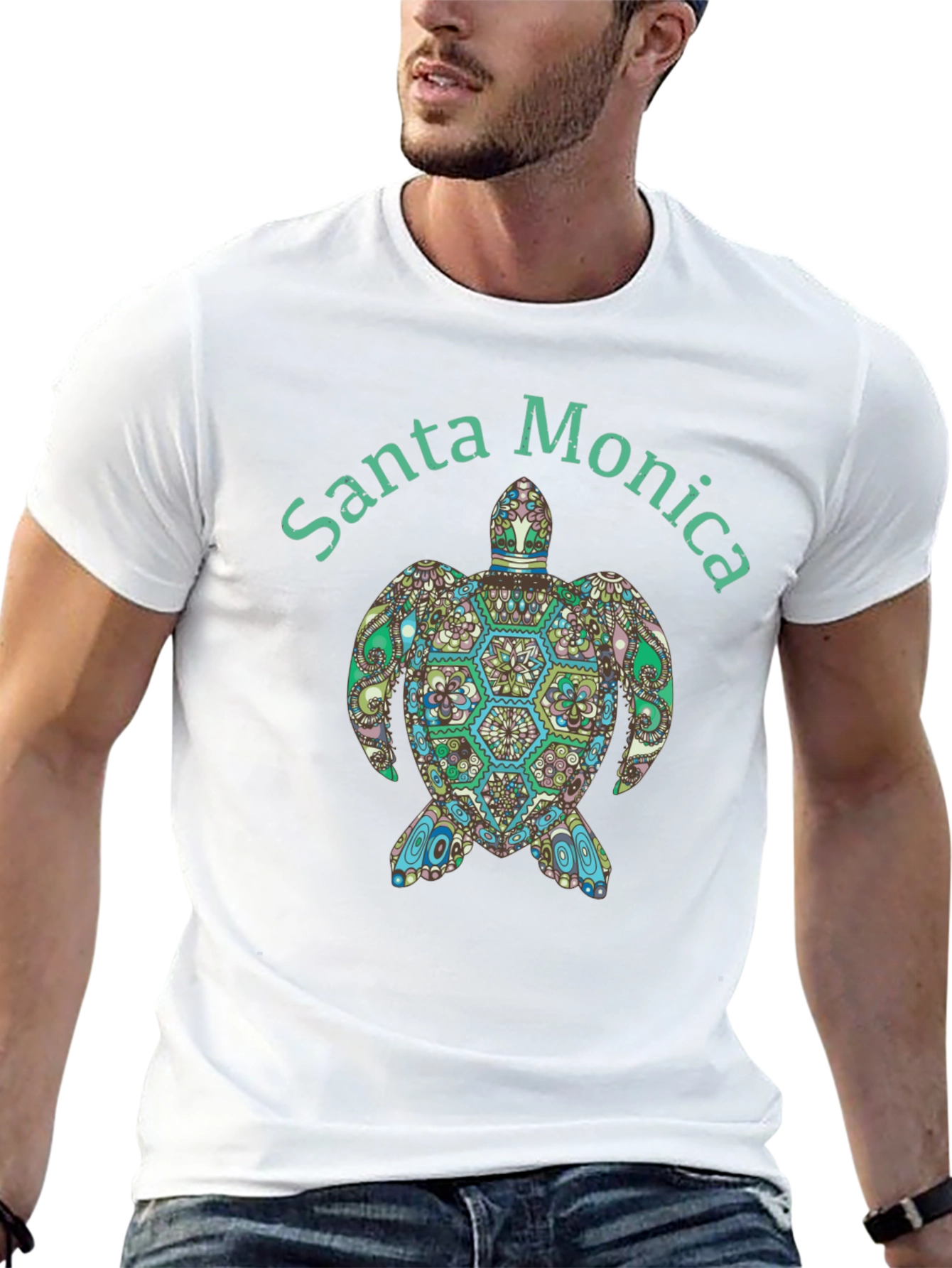 Black Santa Monica Turtle Graphic Tee - Black view 13