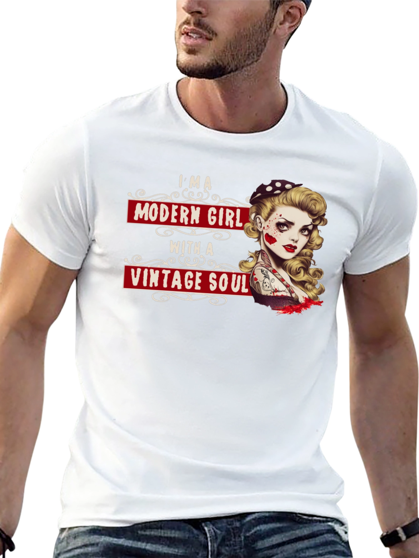 Black Modern Girl Vintage Soul Graphic Tee view 13