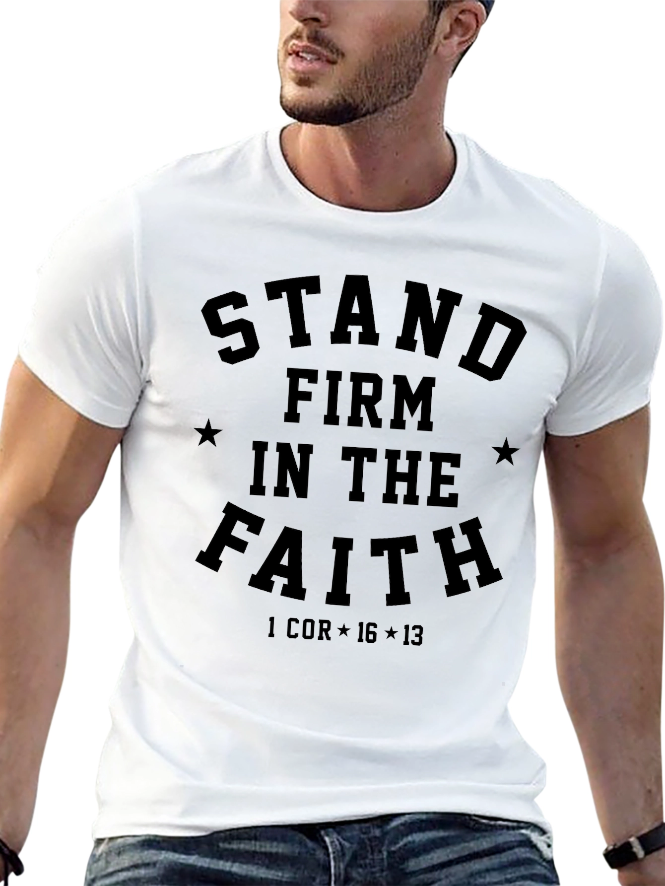 Black Stand Firm in The Faith Graphic T-Shirt view 13