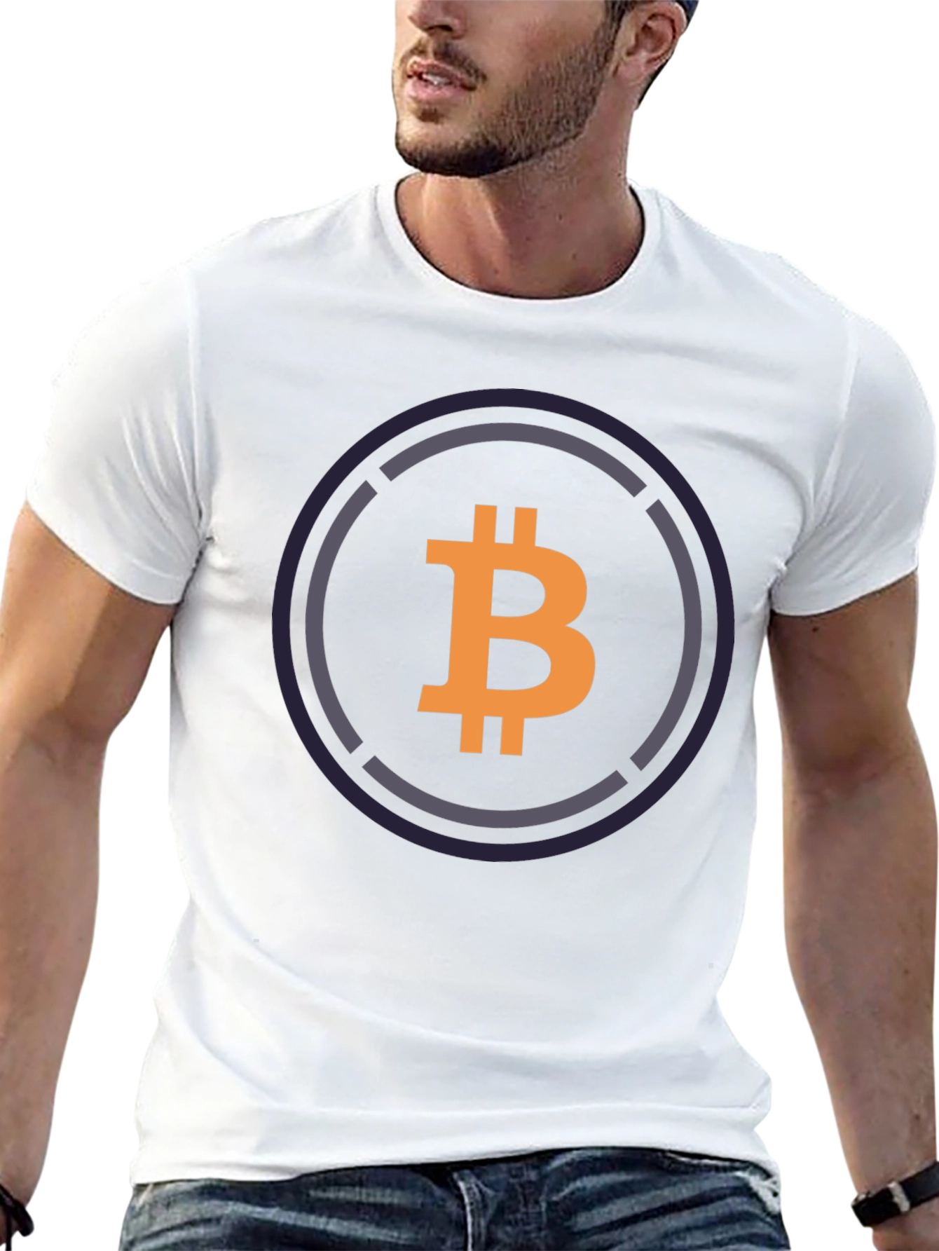 Black Bitcoin Logo Black T-Shirt - Crypto Currency Tee view 13