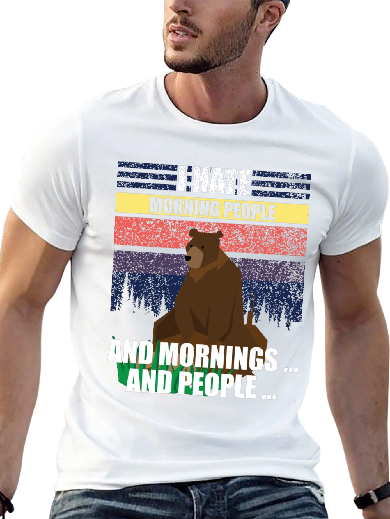 Black I Hate Morning People Graphic Tee view 13