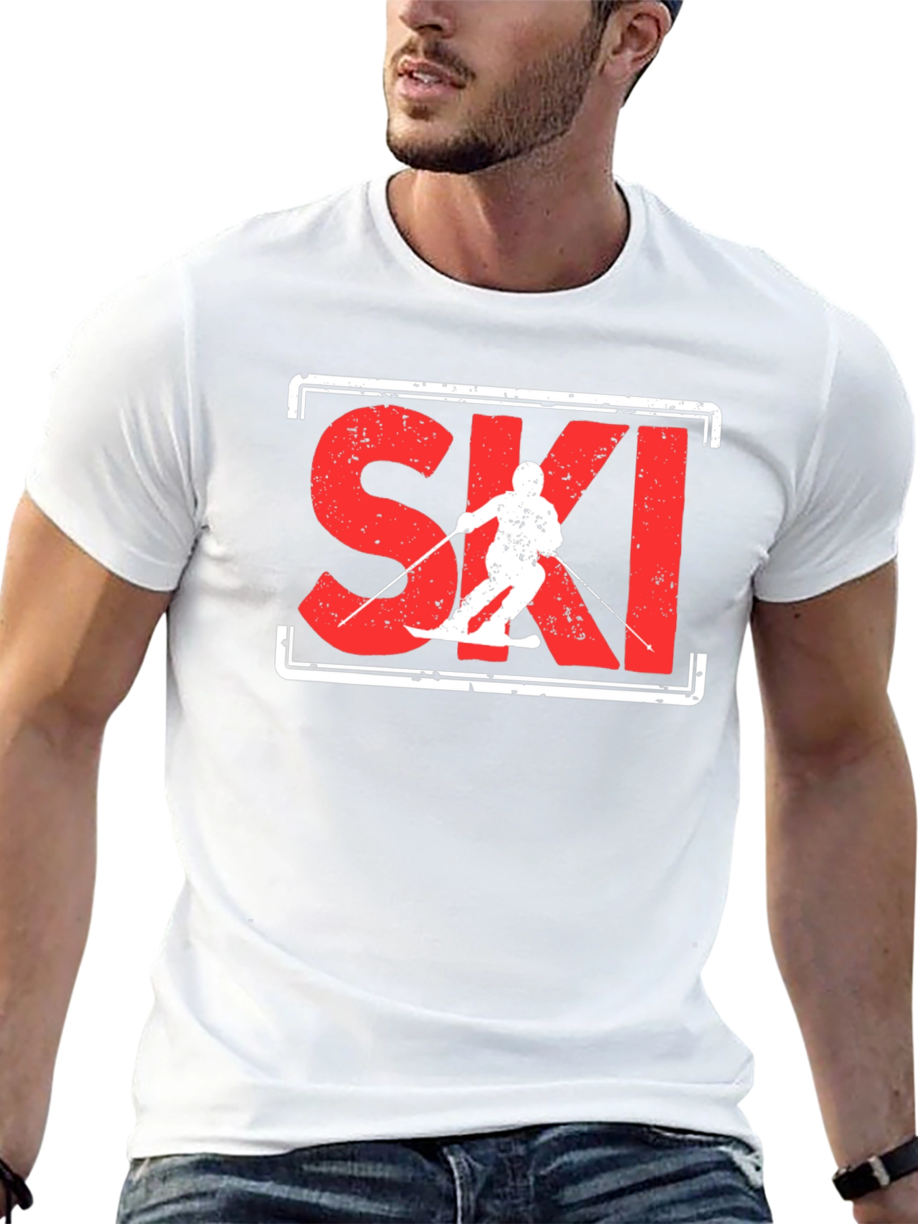SKI Graphic Tee - Black Cotton Blend - 13