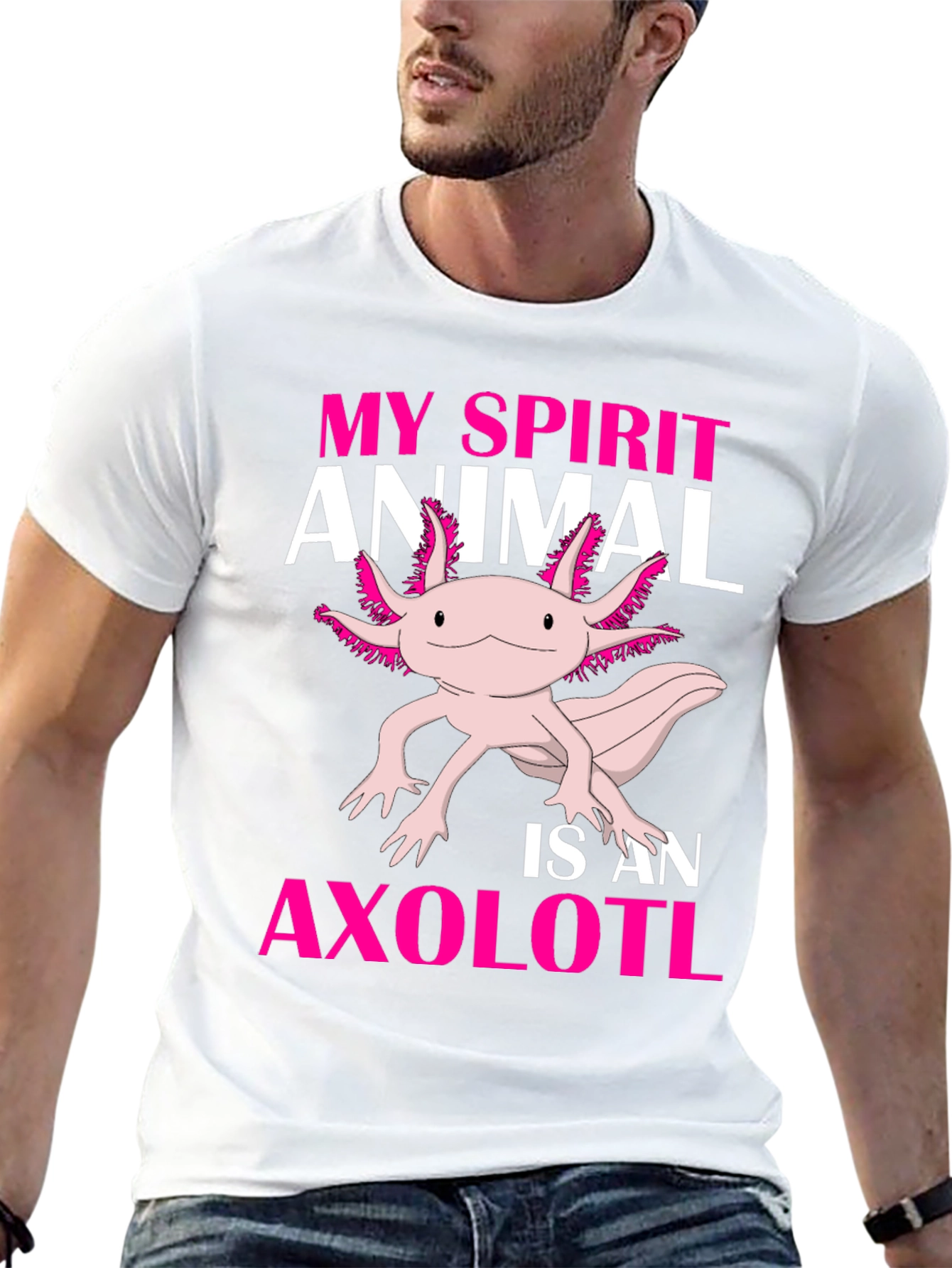 Black Axolotl Spirit Animal Graphic Tee - Black view 13