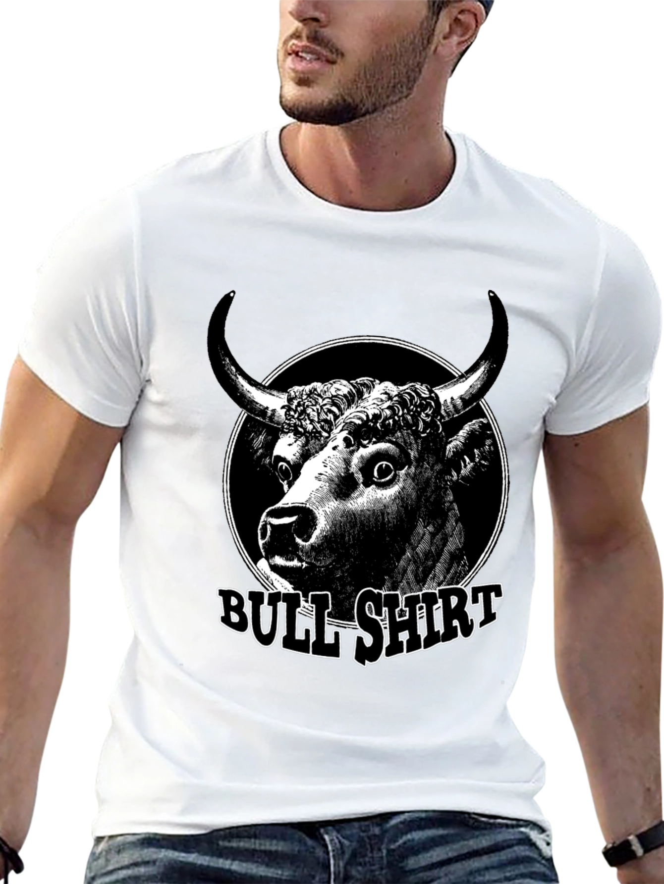 Black Bull Shirt Graphic Tee - Mens Black Cotton T-Shirt view 13