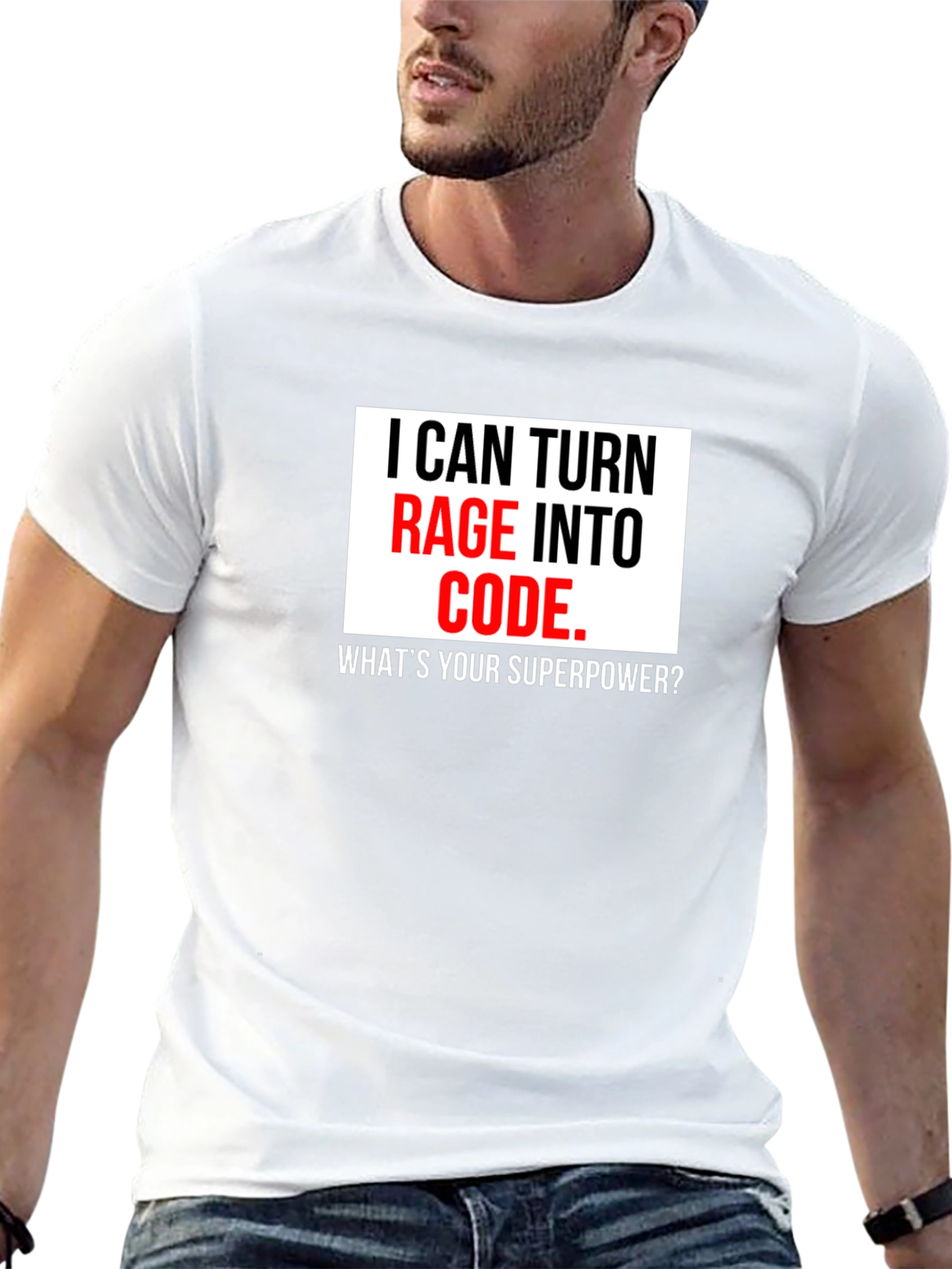 Black Rage Into Code T-Shirt - Programmer Superpower Tee view 13