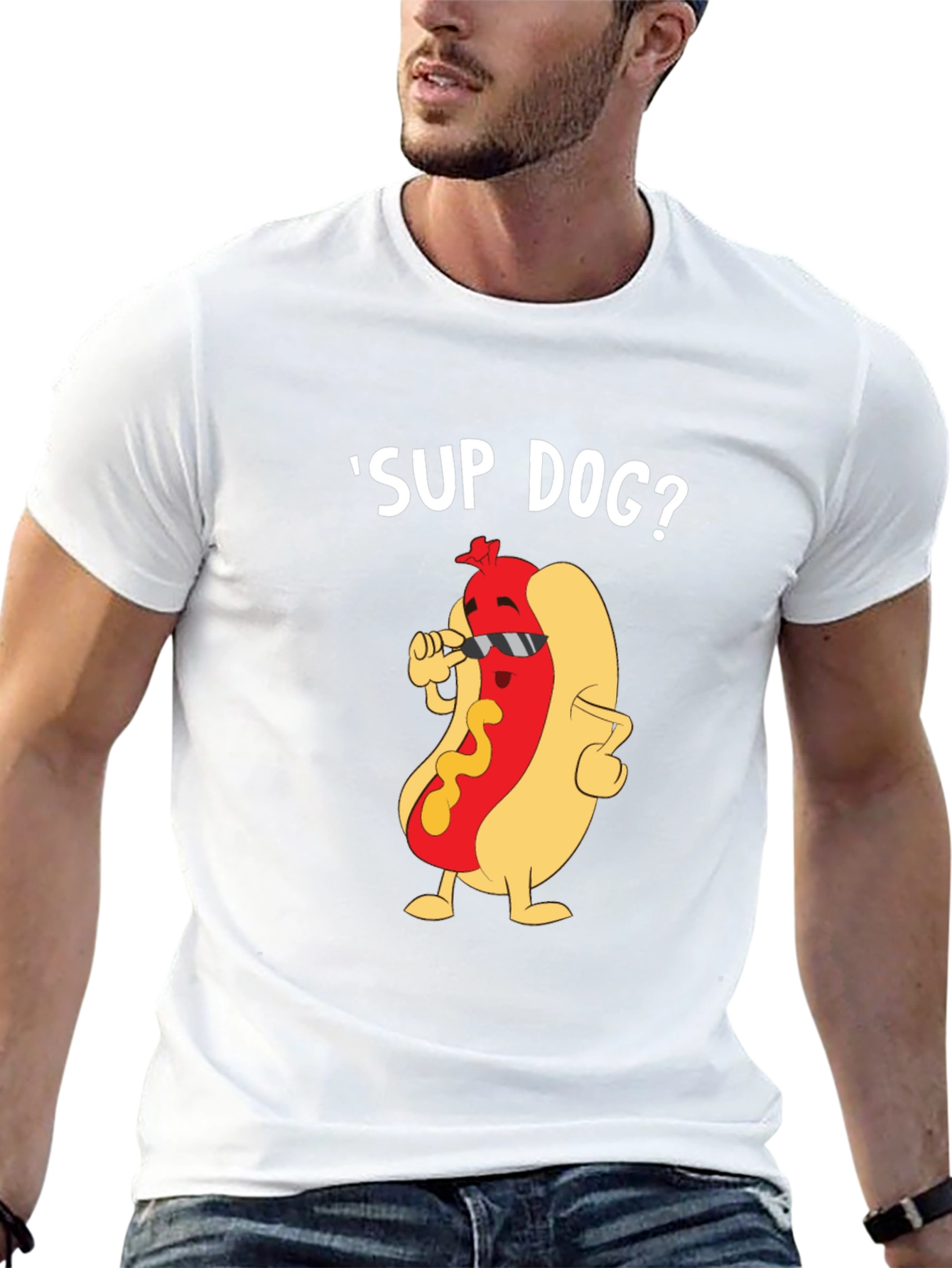 Black Cool Hot Dog Graphic Tee - Funny Pun T-Shirt view 13