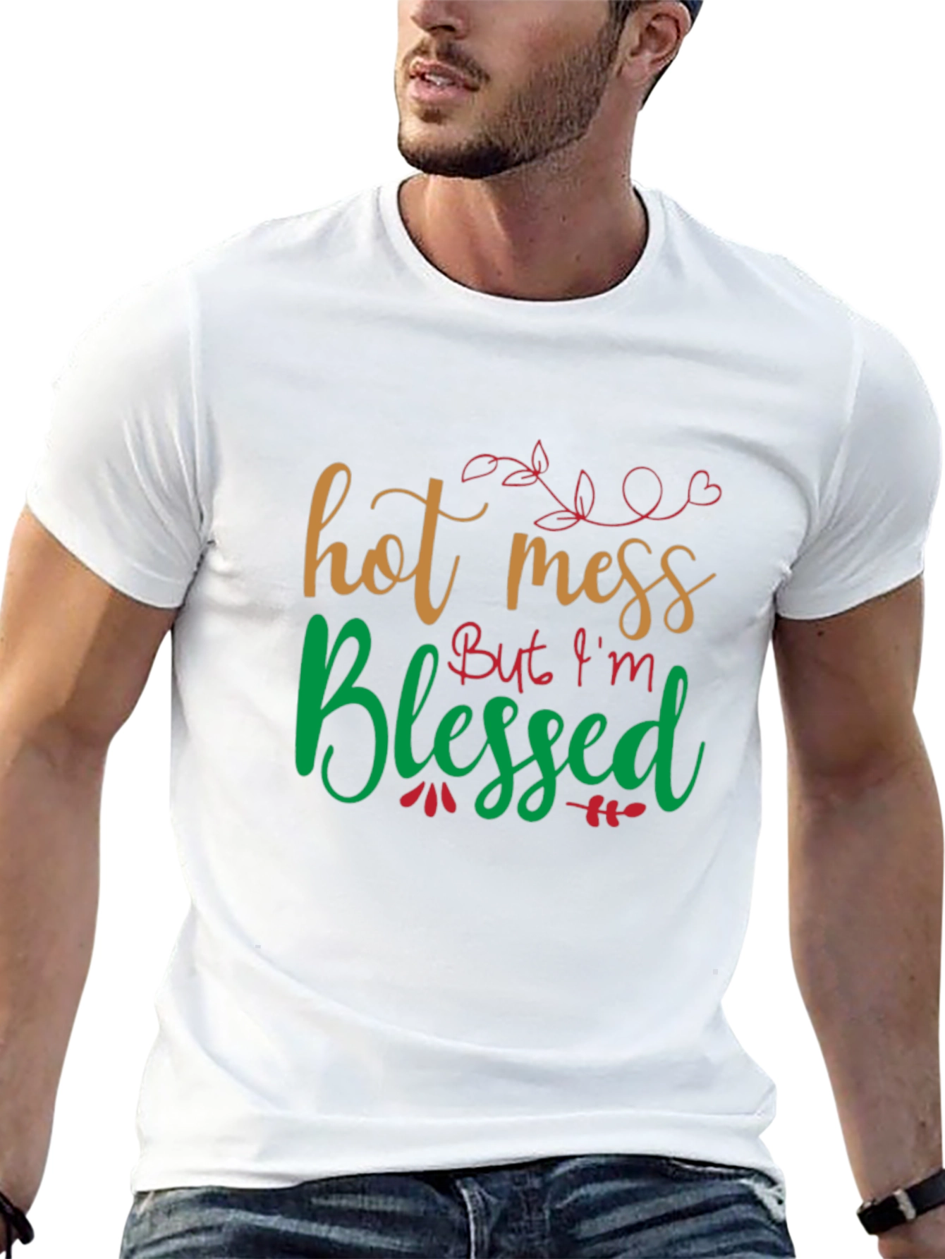 Black Hot Mess But I'm Blessed T-Shirt view 13