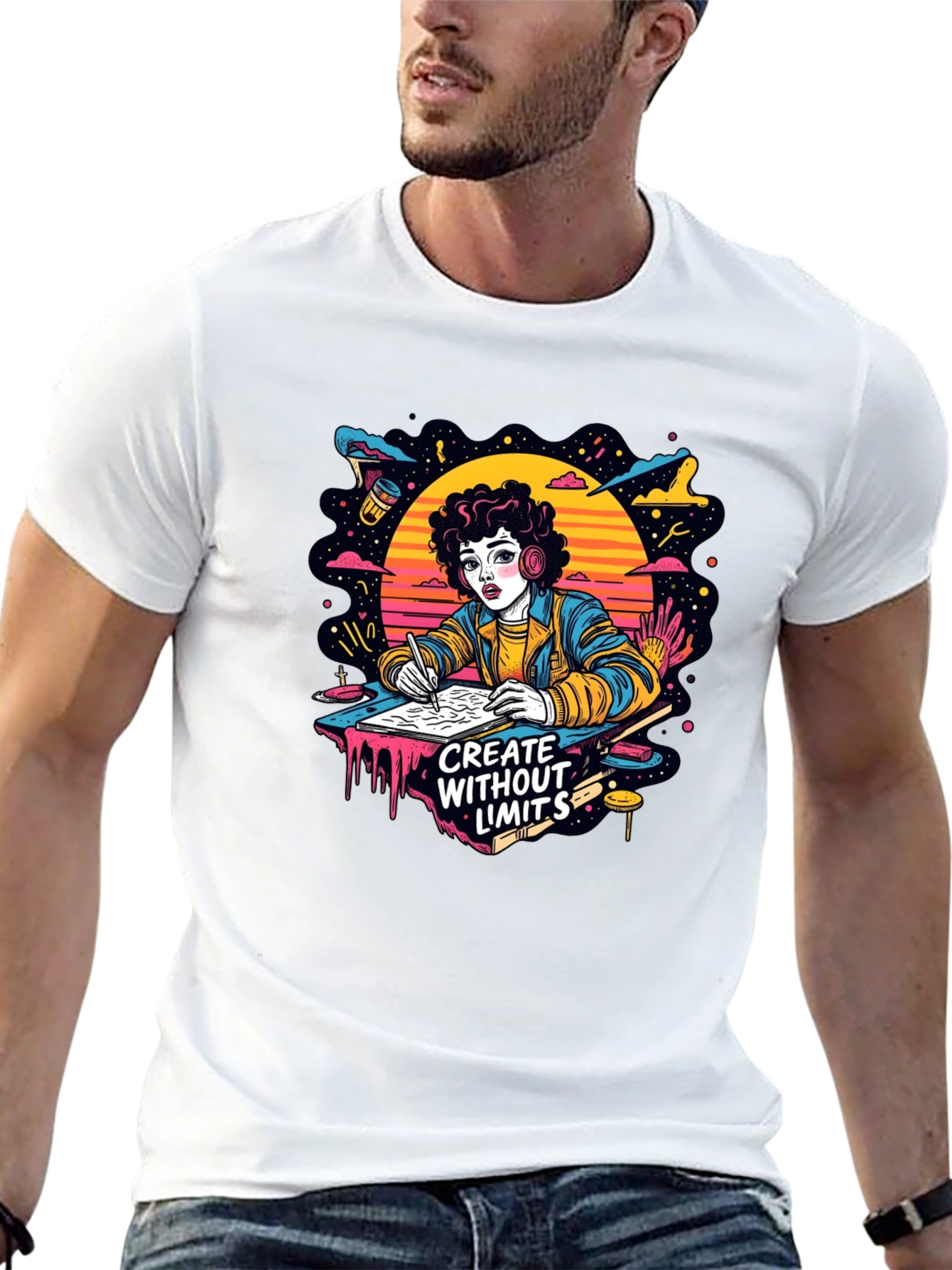 Black Creative Spirit Graphic T-Shirt - Unisex view 13