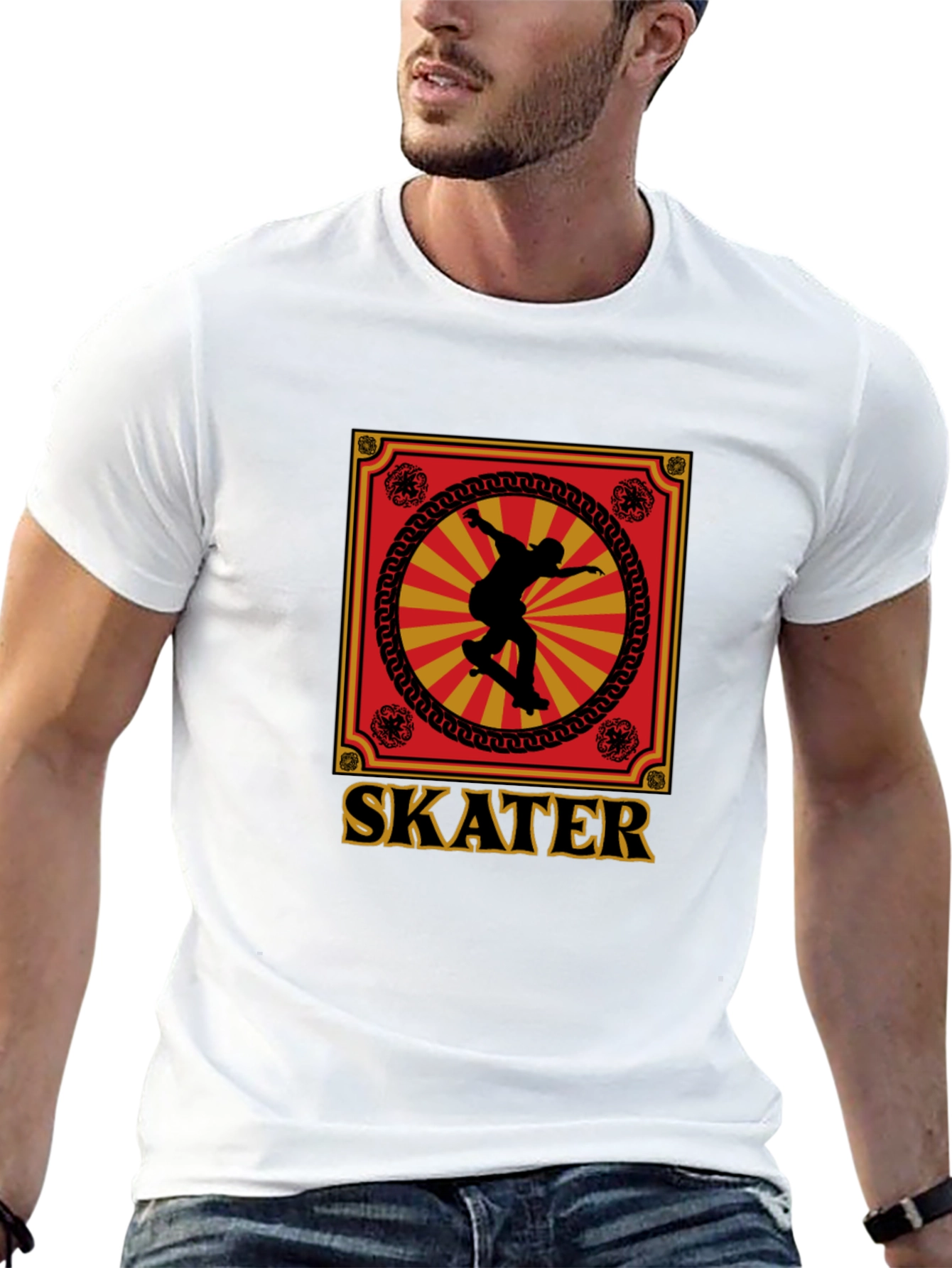 Black Skater Graphic Tee - Retro Design, Soft Cotton view 13