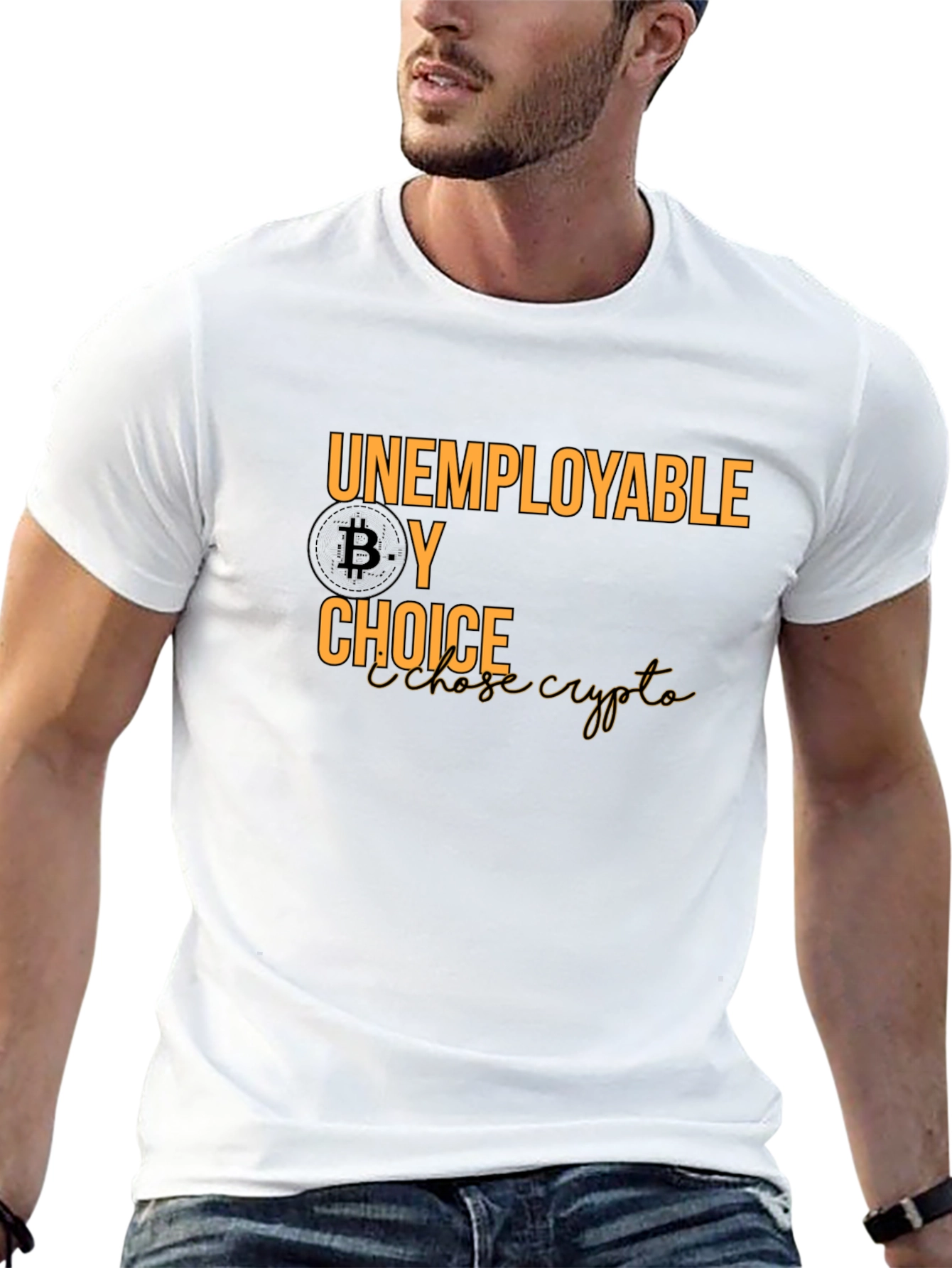 Unemployable By Choice Bitcoin Crypto T-Shirt - 13