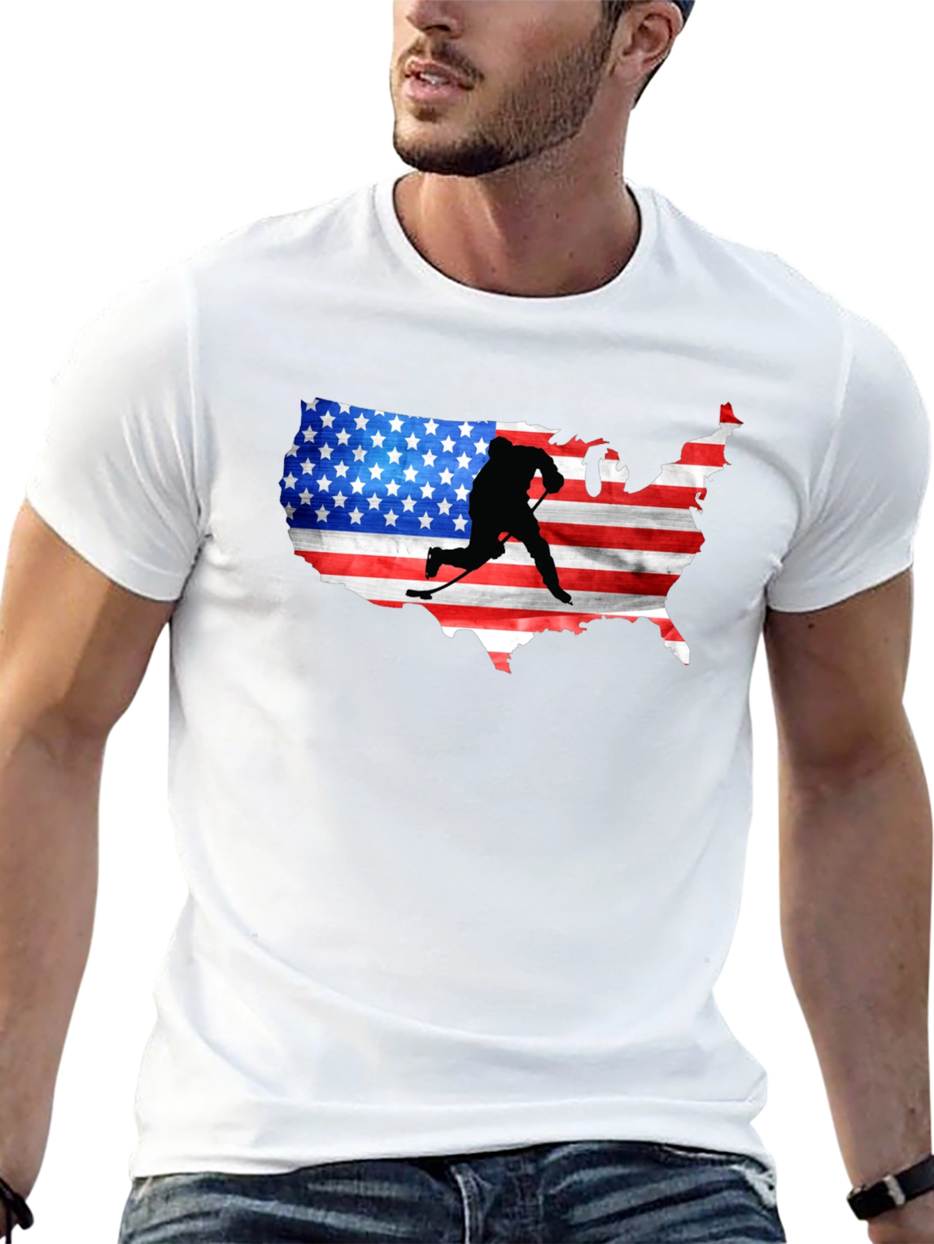 Black USA Hockey Silhouette Tee view 13
