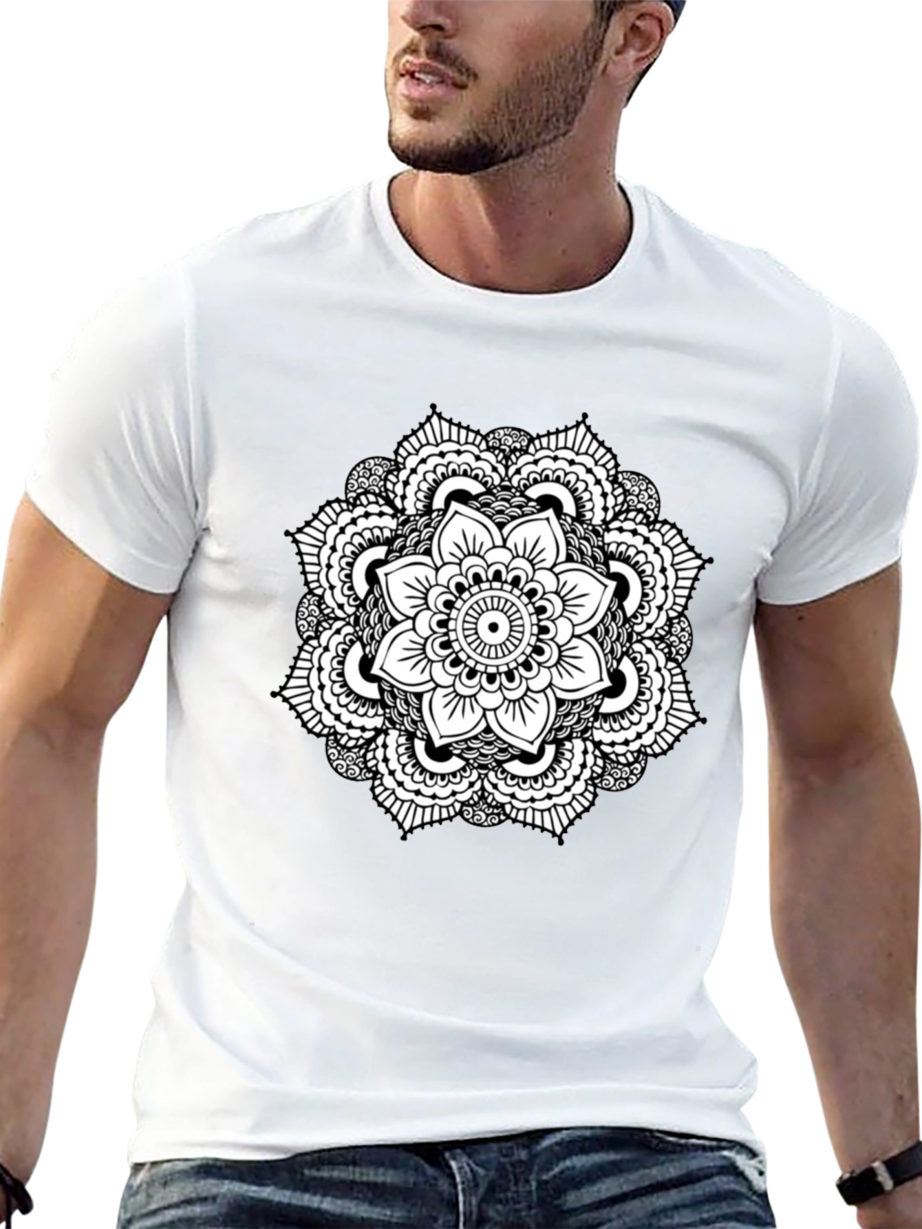 Black Black Mandala Graphic Tee view 13
