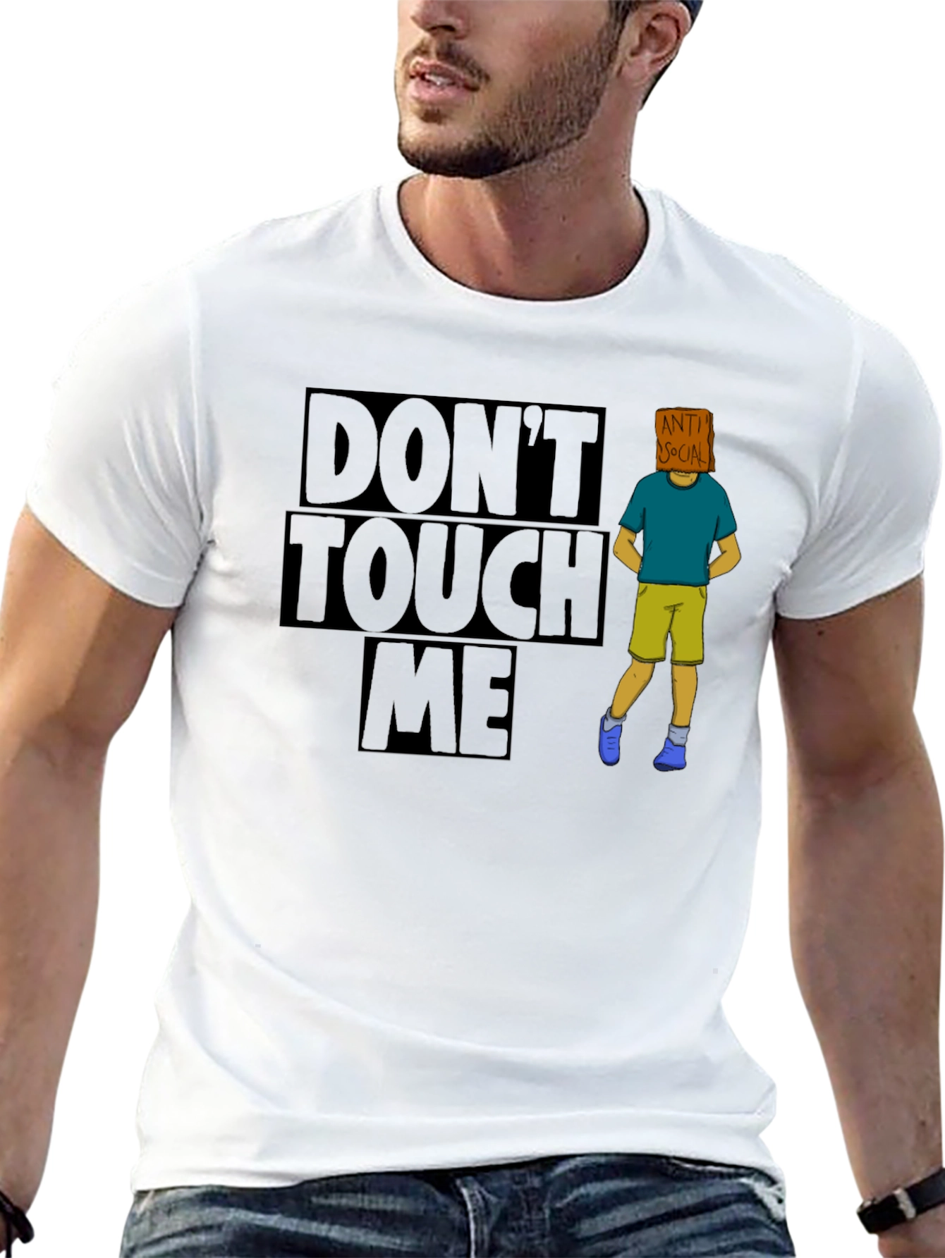 Black Don't Touch Me Anti Social T-Shirt view 13