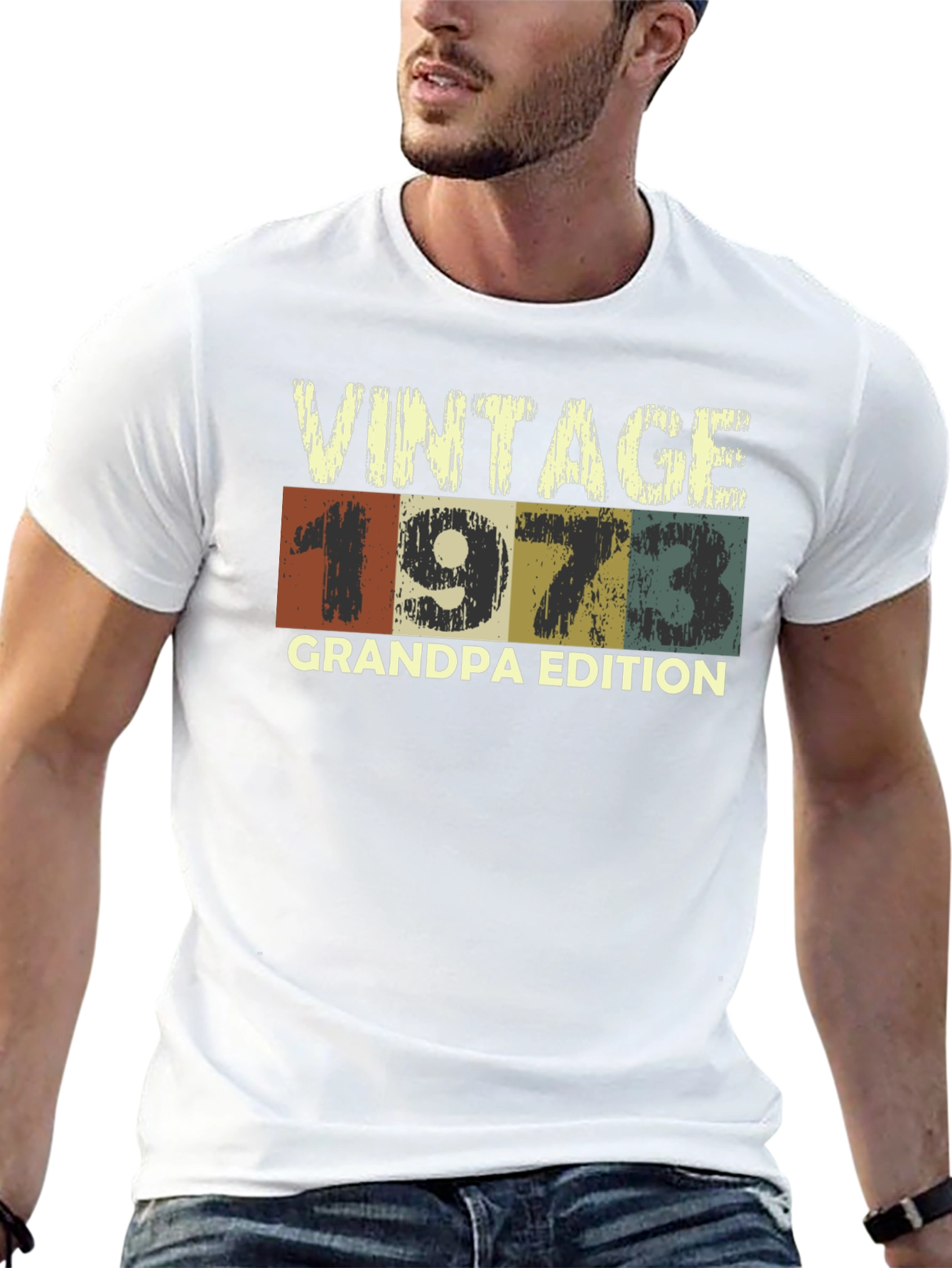 Black Vintage 1973 Grandpa Edition Graphic T-Shirt view 13