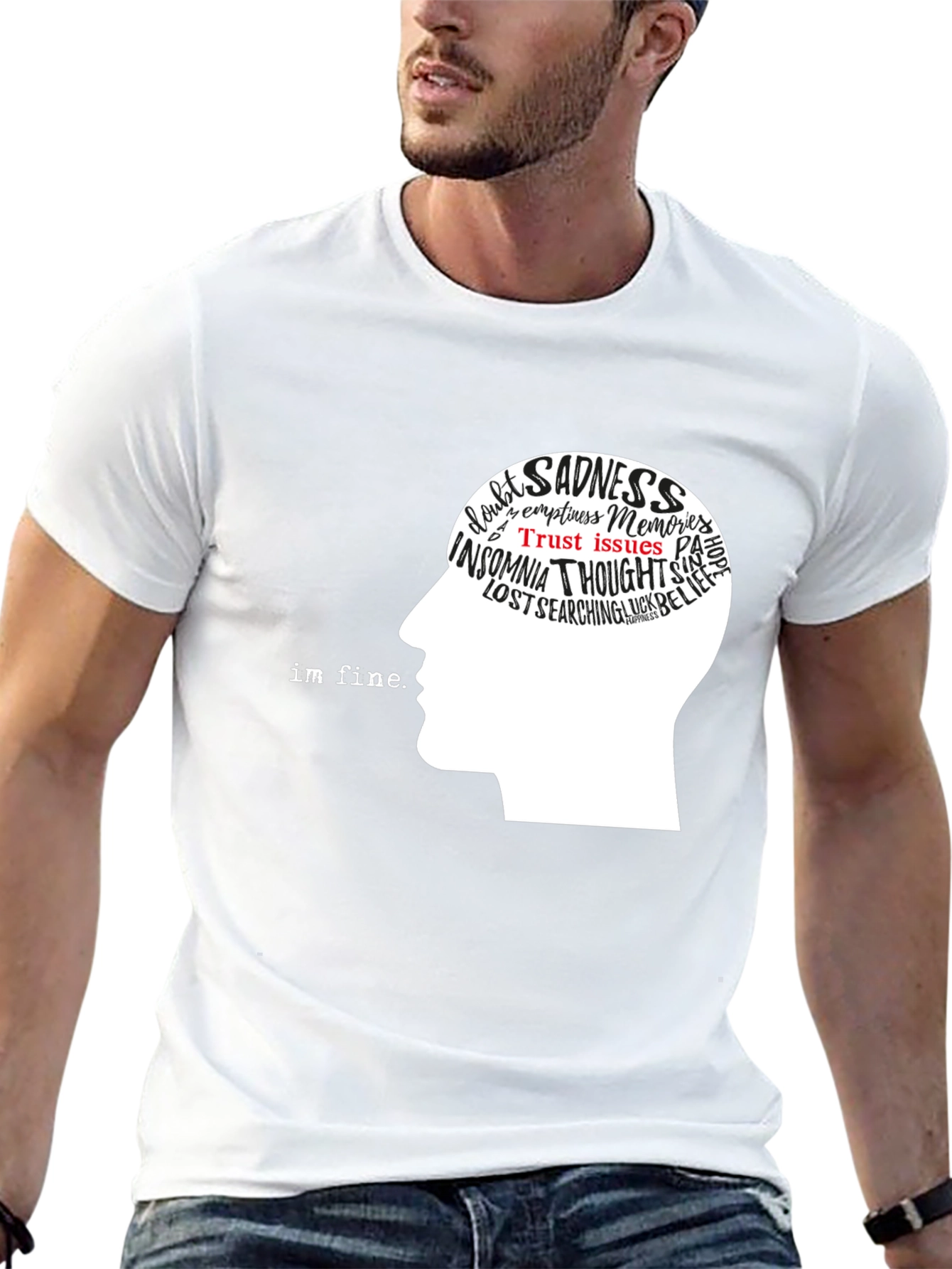 Black Mindful Expression T-Shirt - Inner Thoughts Graphic Tee view 13