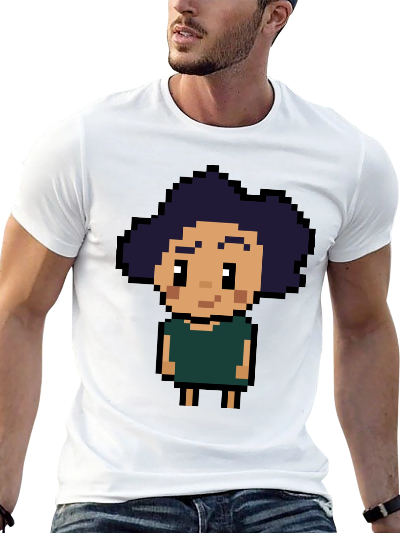 Black Pixel Art T-Shirt - Retro Gaming Style view 13