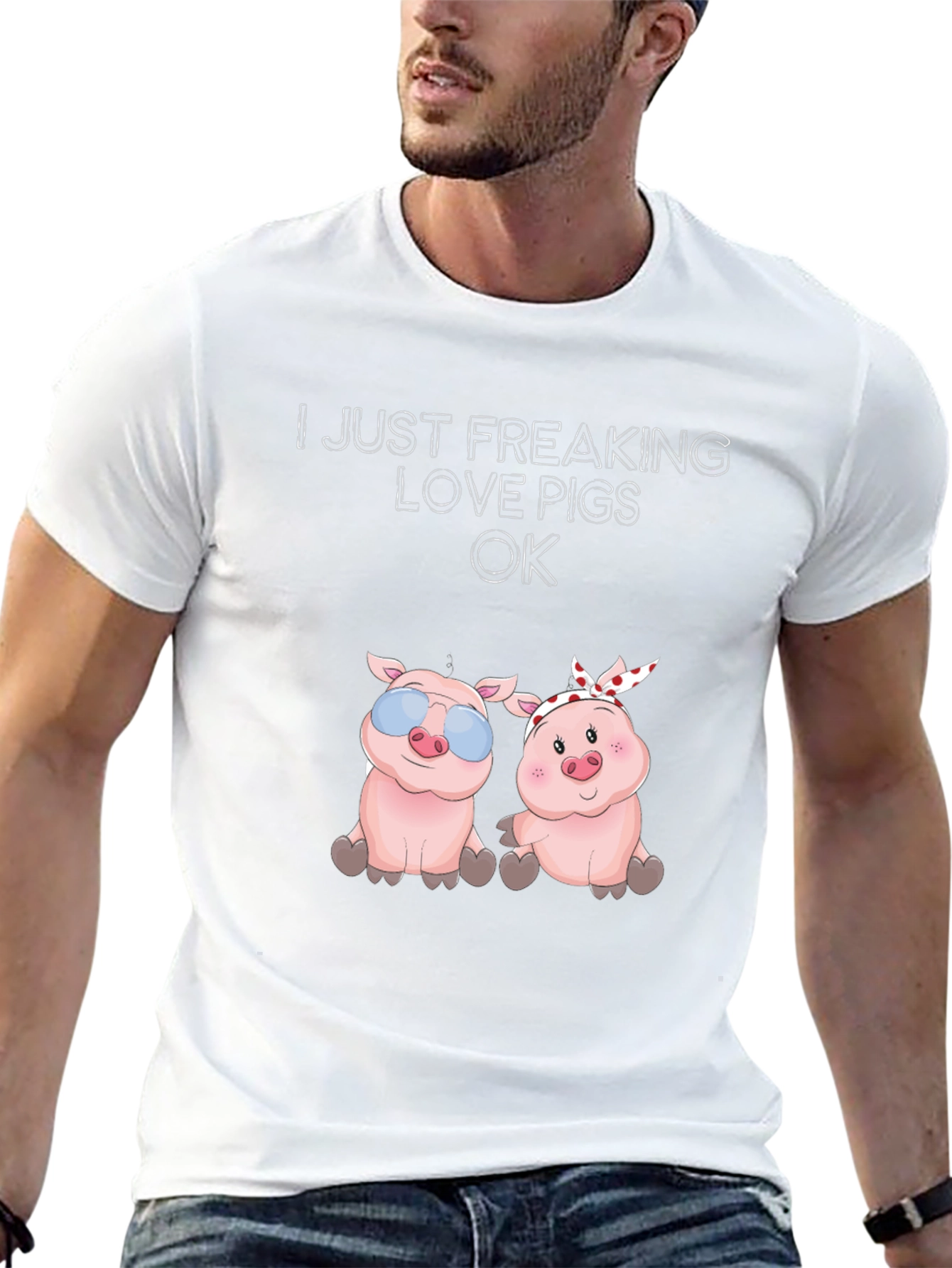 Black Funny Pig Lover T-Shirt view 13