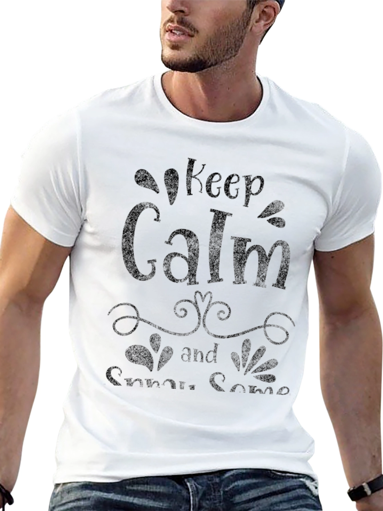 Black Keep Calm and Snuggle Some Black Tee view 13