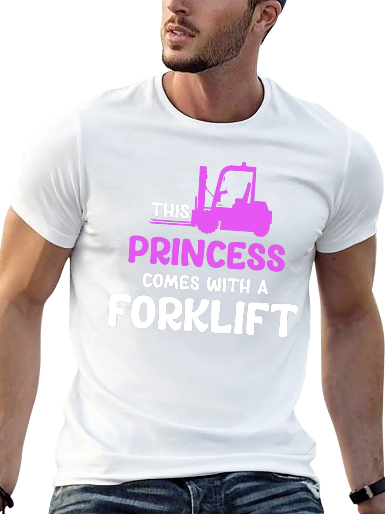 Black Princess Forklift T-Shirt - Funny Women's Workwear view 13